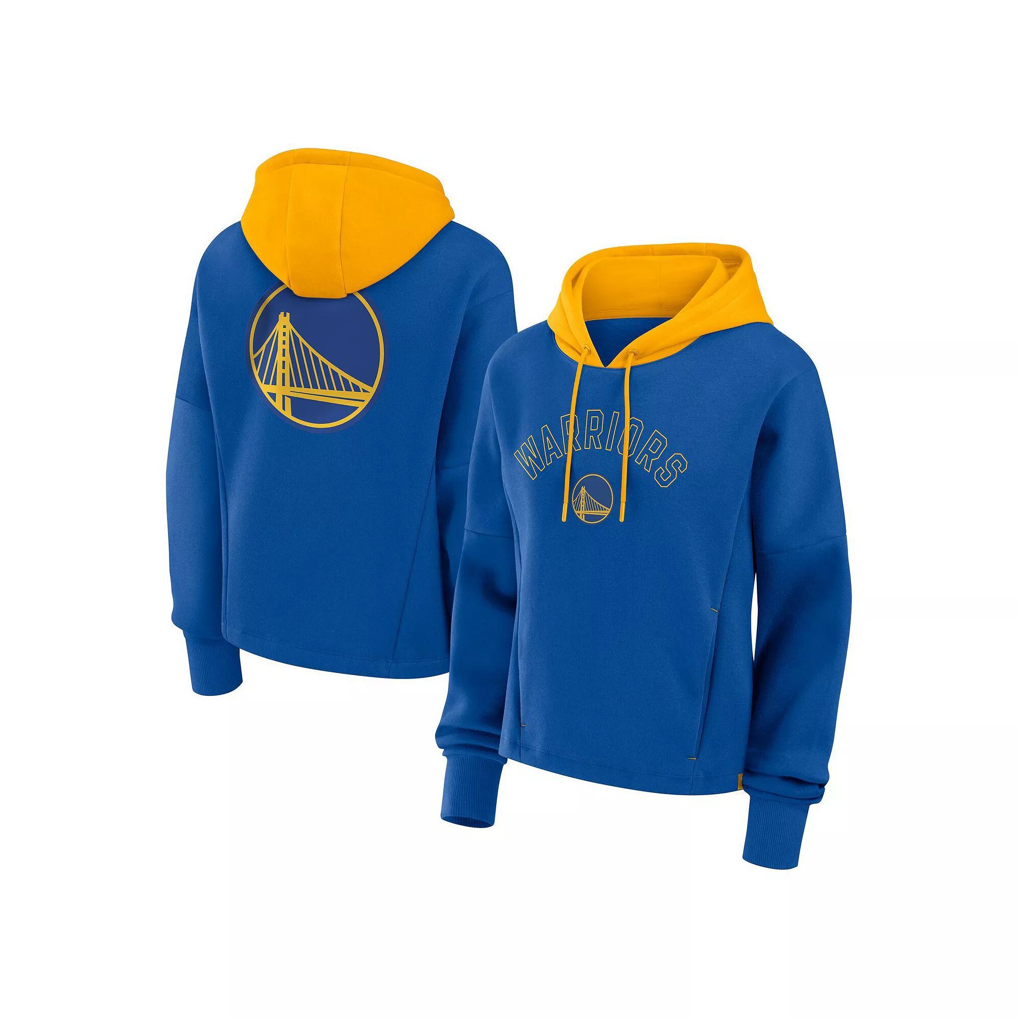 Women's Fanatics  Deep Royal Golden State Warriors Post Up Boxy Pullover Hoodie, Size: Large, Team Product Image