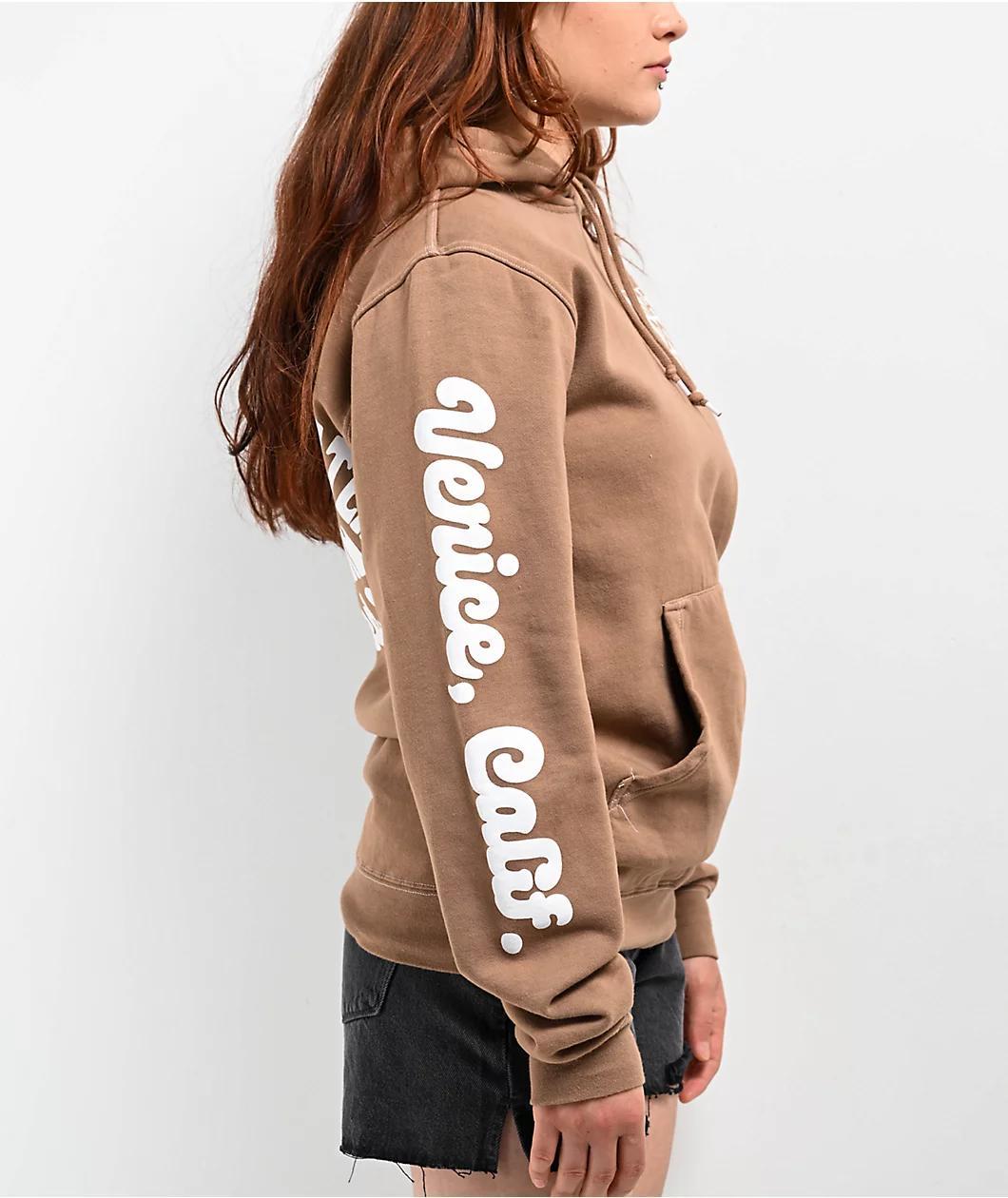 GRLSWIRL Skate Don't Hate Brown Hoodie Product Image