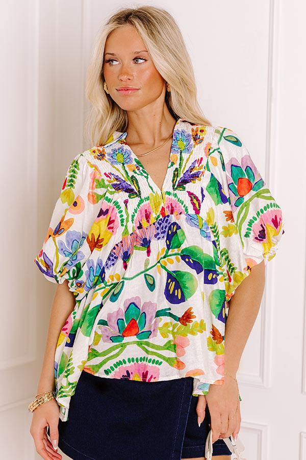 Cozumel Cutie Floral Top in Yellow Product Image