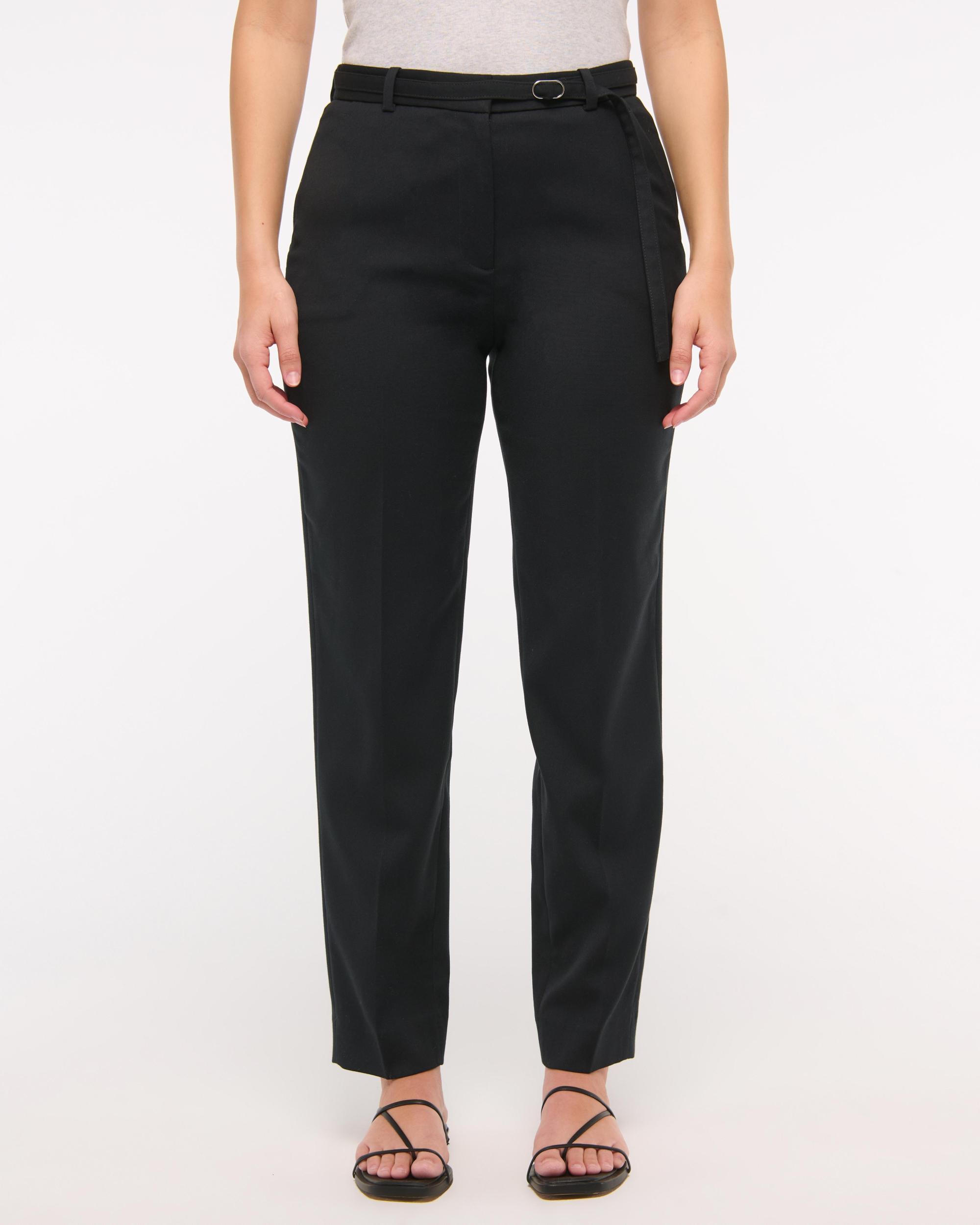 Curve Love High Rise Belted Ankle Straight Pant Product Image