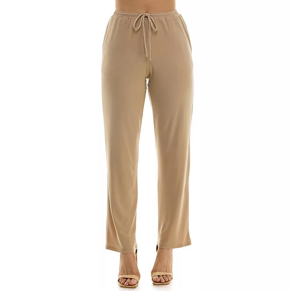 Women's Nina Leonard Classic Drawstring Pant, Size: Small, Bright Green Product Image