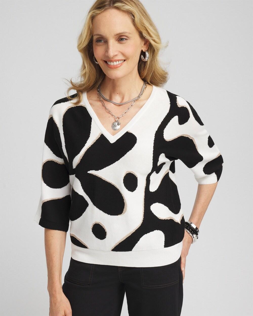Woodblock Intarsia Pullover Sweater Product Image