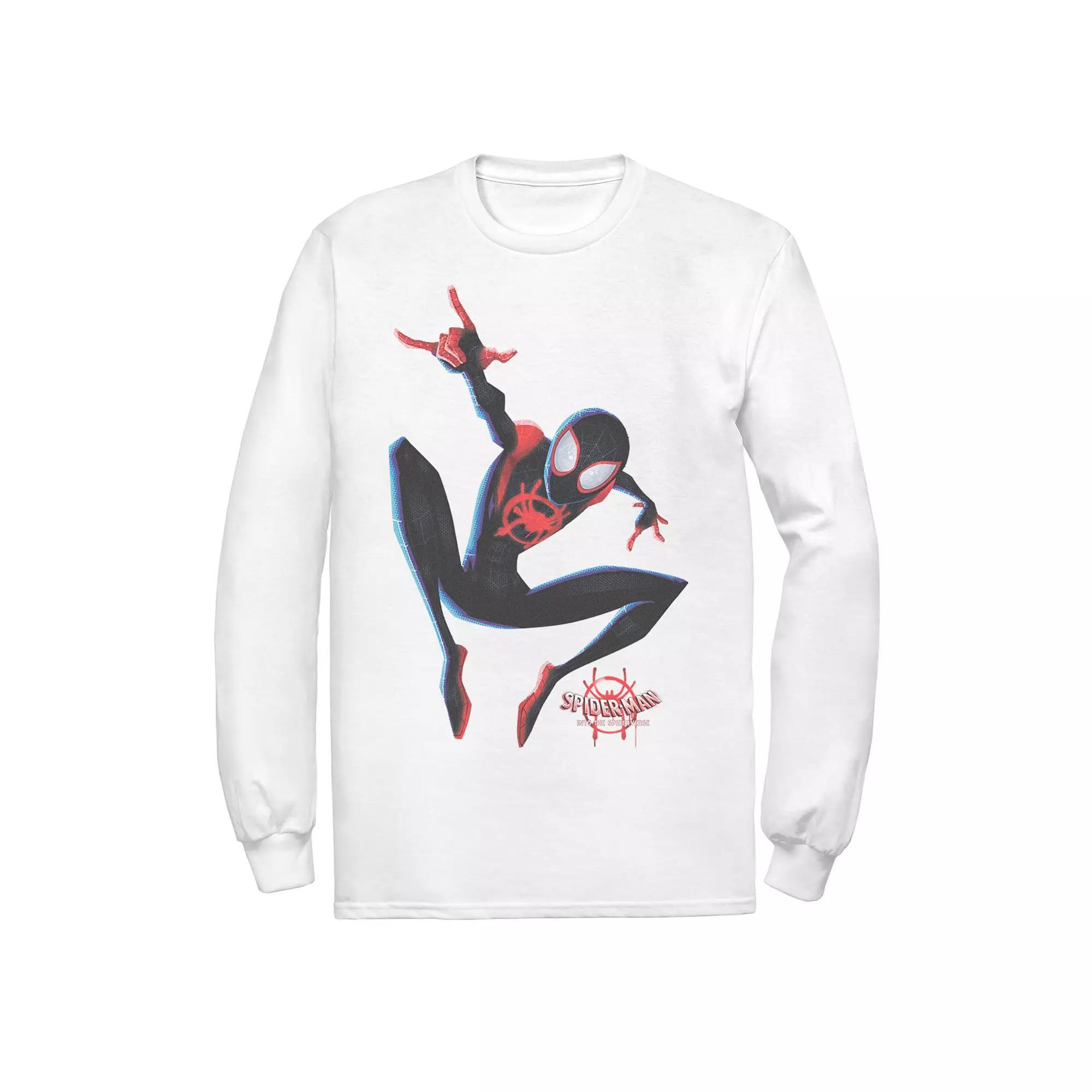 Men's Marvel Spider-Man Spiderverse Miles Morales Tee, Size: XL, White Product Image