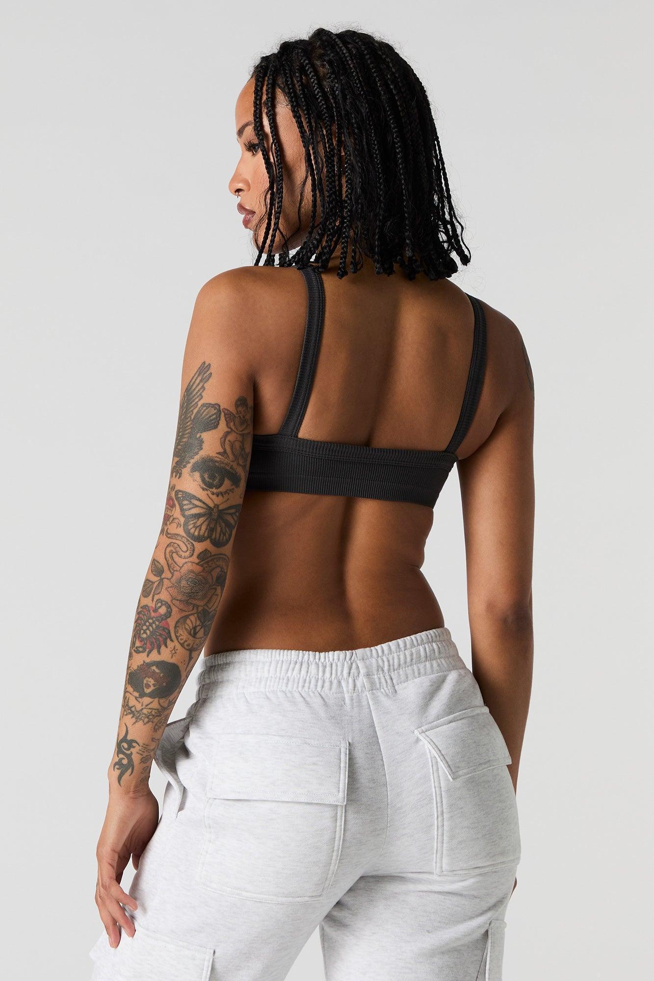 Seamless Ribbed Bralette with Built-In Cups Female Product Image