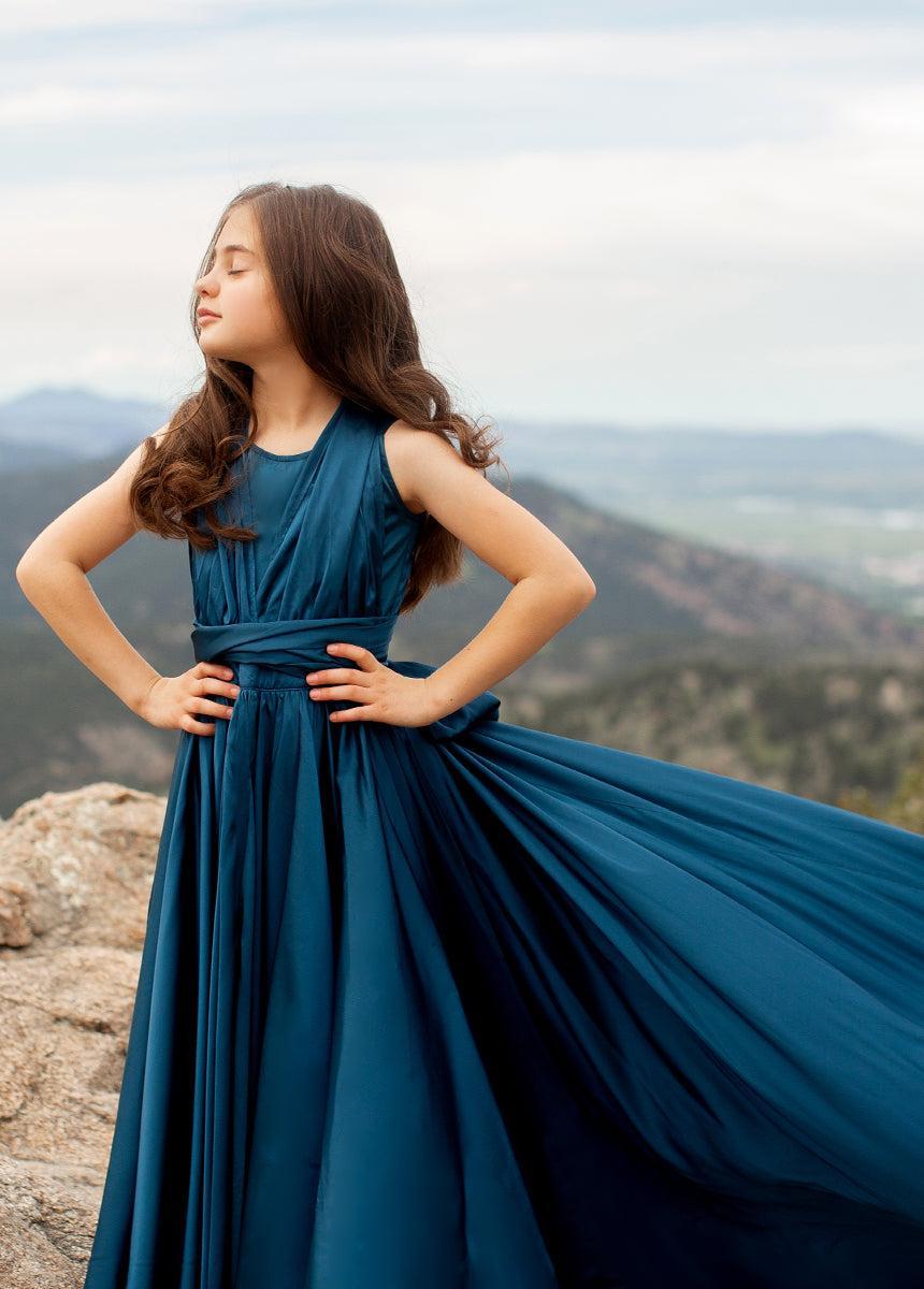Junie Impact Dress in Deep Ocean Girls Product Image