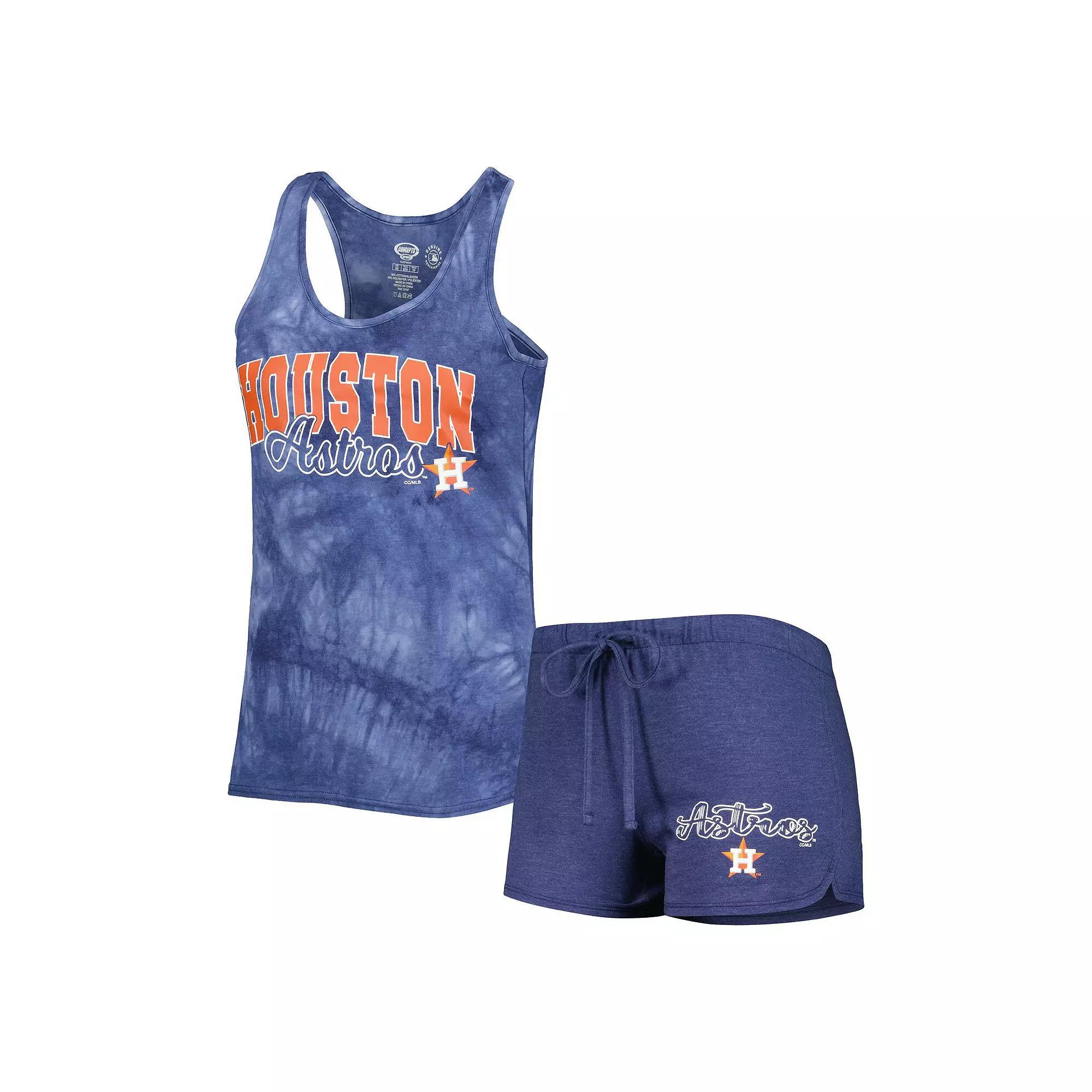 Women's Concepts Sport Navy Houston Astros Billboard Racerback Tank Top & Shorts Sleep Set, Size: XL, Blue Product Image