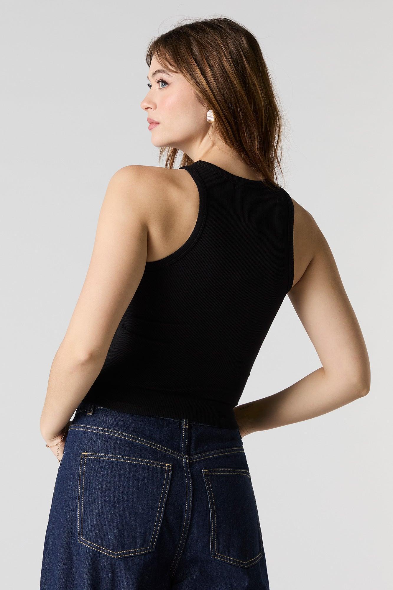 Ribbed High Neck Tank Female Product Image