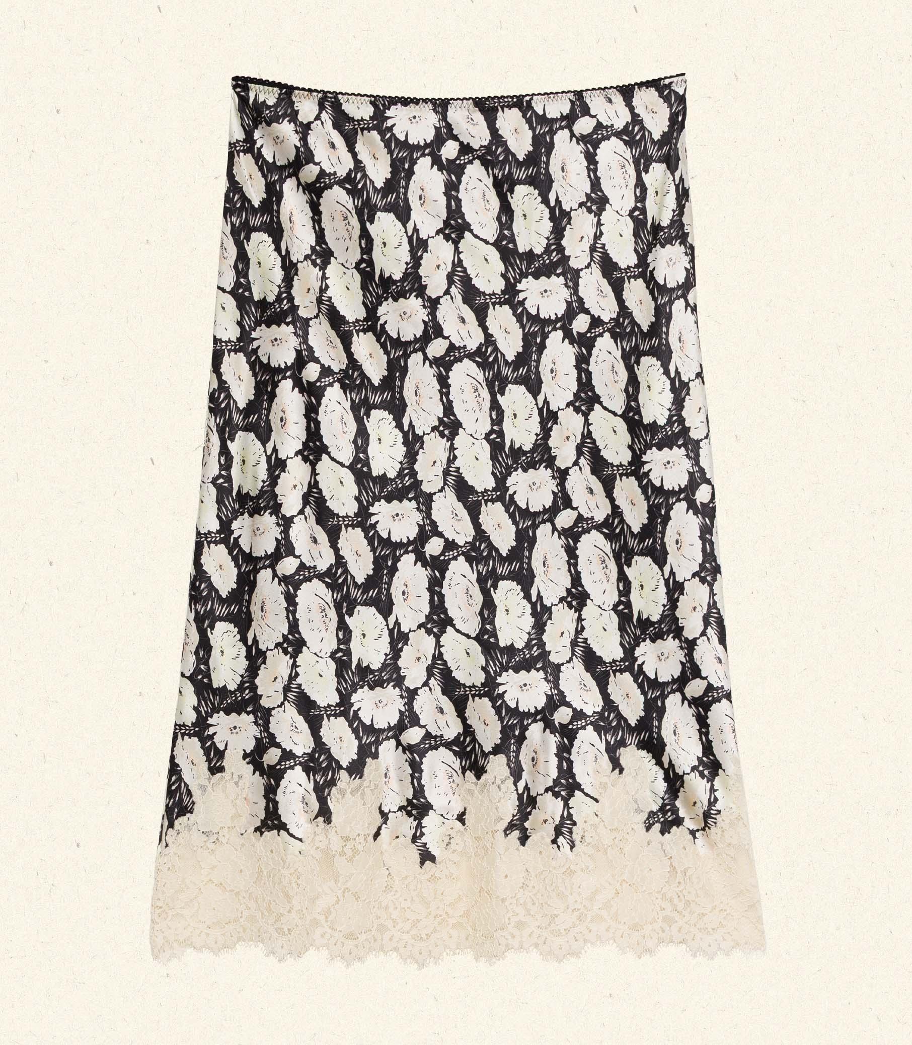 ELOWETTE SKIRT -- NOIR FLEURS D'ANEMONE Product Image