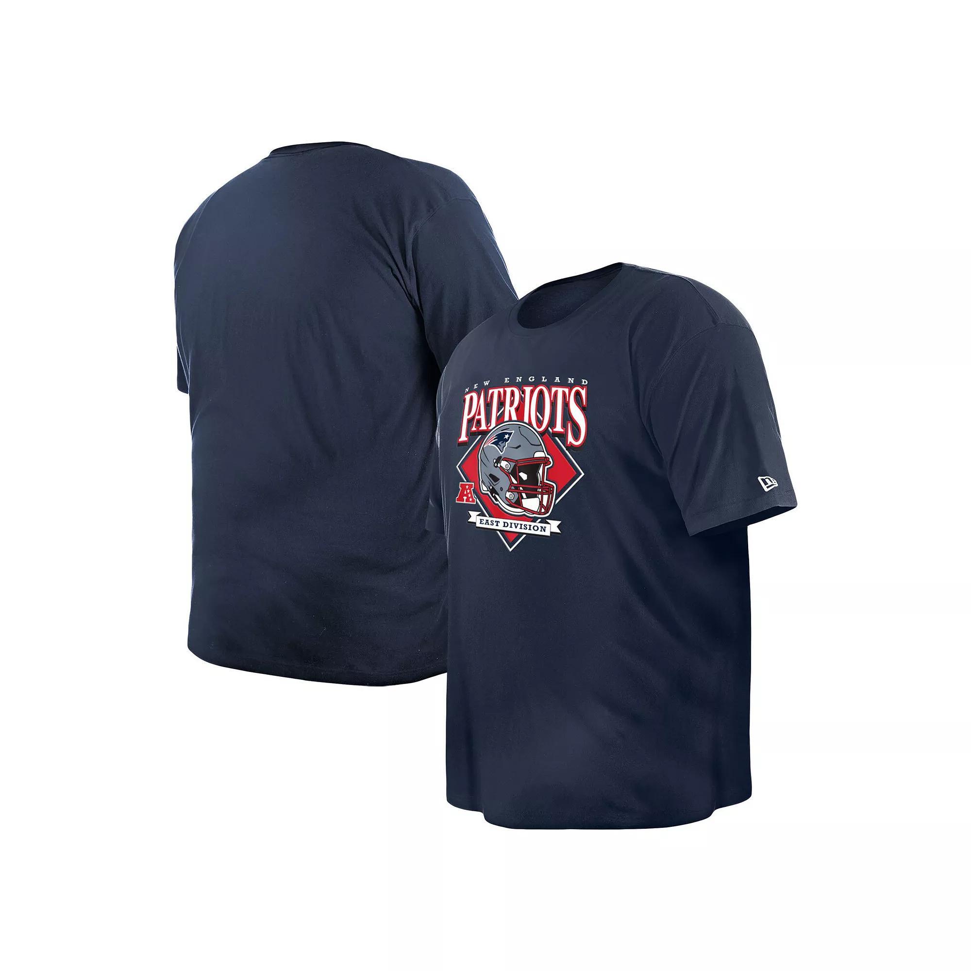 Men's New Era  Navy New England Patriots Big & Tall Helmet T-Shirt, Size: 2XLT, Blue Product Image