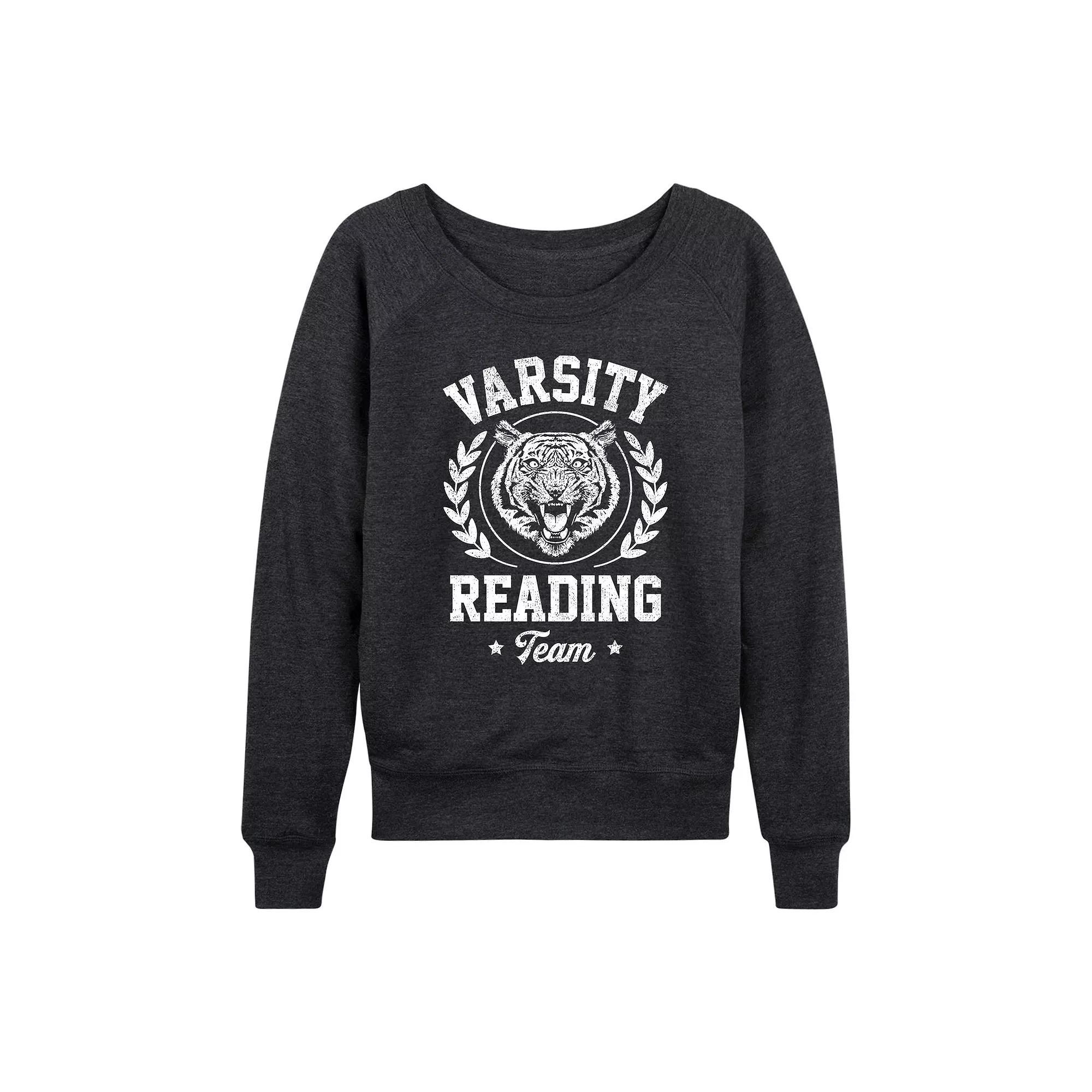 Women's Varsity Reading Team Tiger French Terry Long Sleeve Tee, Girl's, Size: XL, Heather Grey Product Image
