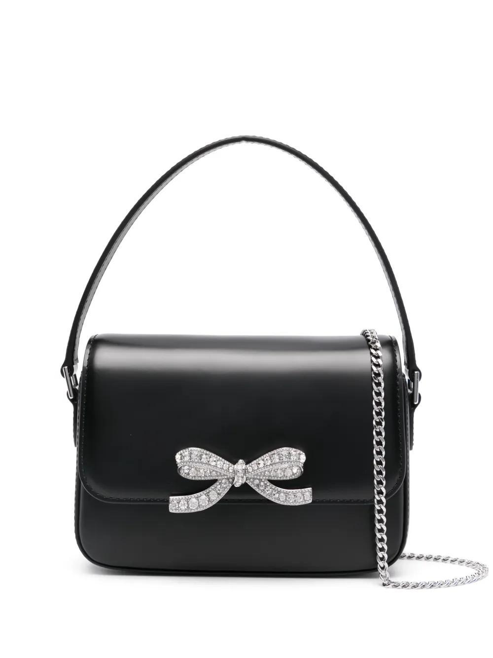 SELF-PORTRAIT Bow-embellished Micro Bag In Black Product Image
