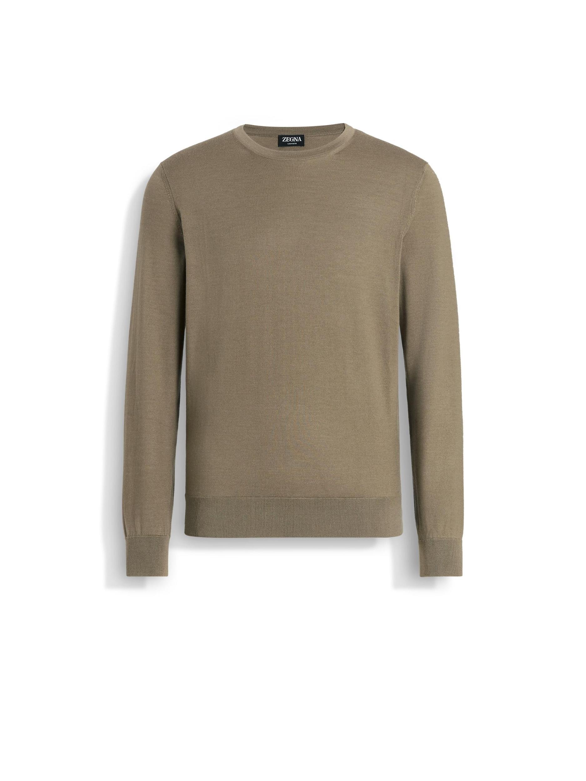 ZEGNA Khaki Cashseta Crewneck Product Image