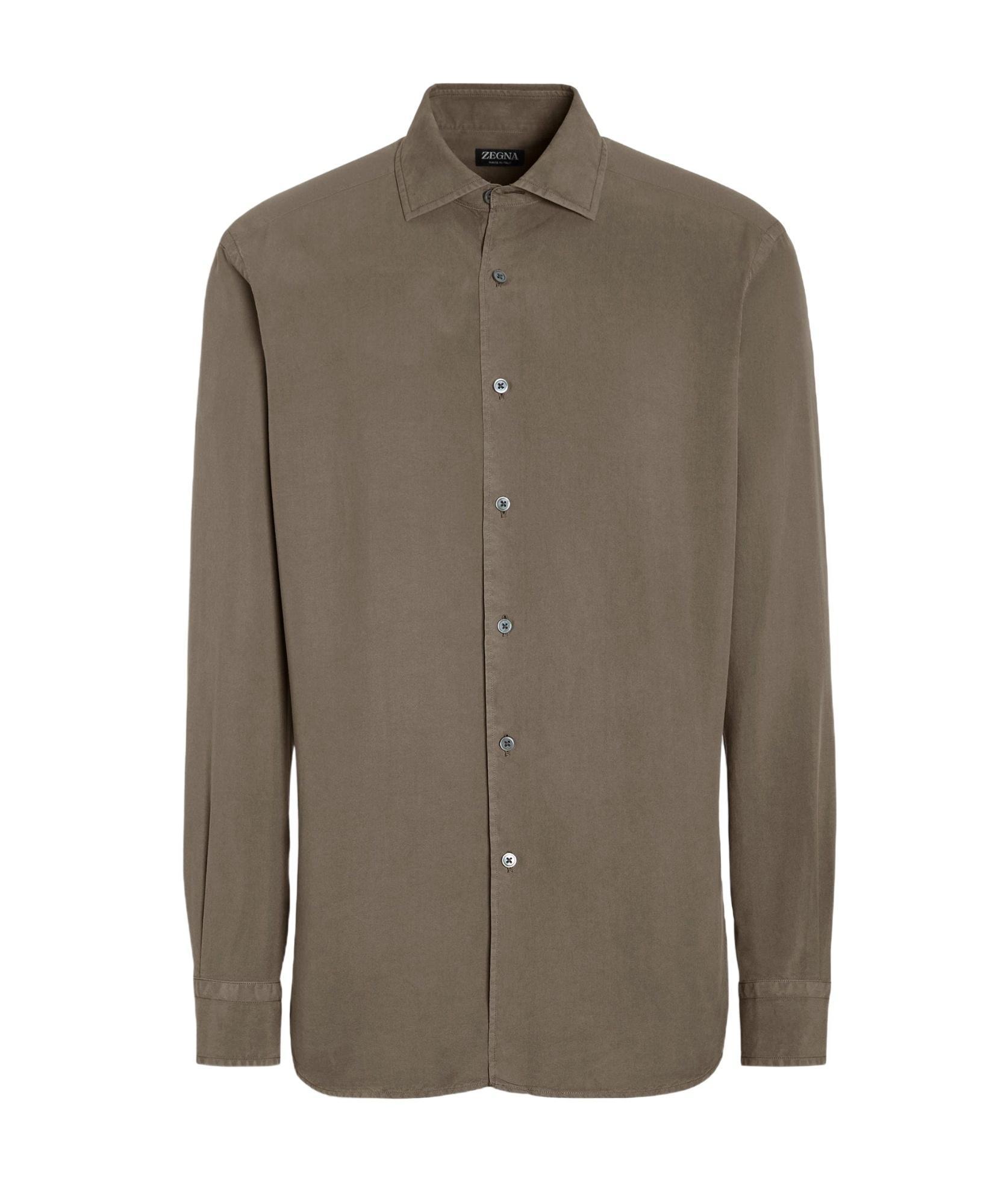 ZEGNA Long-sleeve Silk Shirt In N07 Product Image