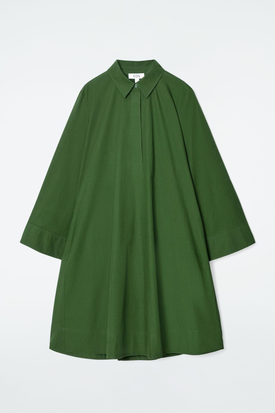 LONG-SLEEVED A-LINE SHIRT DRESS Product Image