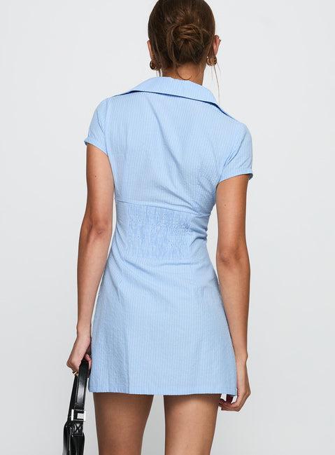 Motley Mini Dress Blue Stripe Product Image