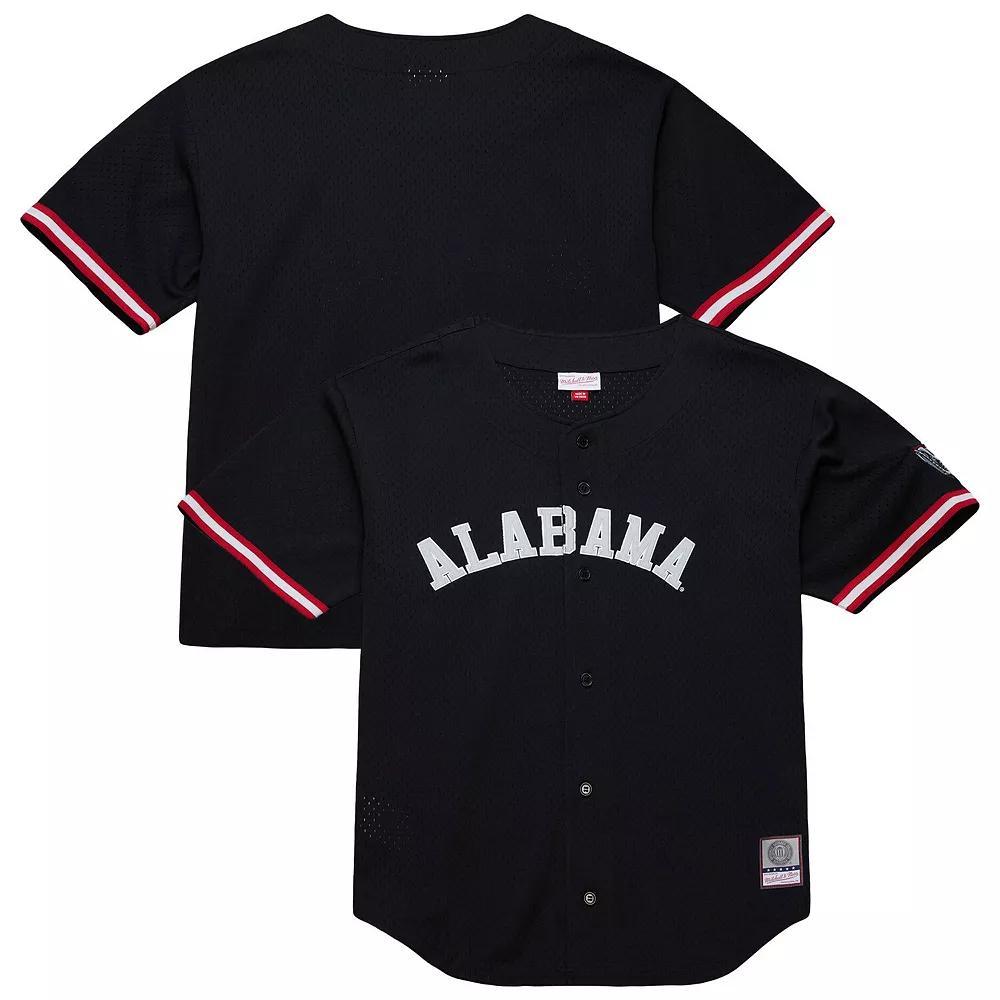 Men's Mitchell & Ness Black Alabama Crimson Tide On The Clock Full-Button Fashion Jersey, Size: Medium Product Image