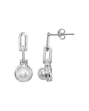 Aleure Precioso Sterling Silver Freshwater Cultured Pearl Doorknocker Drop Earrings, Women's, Silver Tone Product Image