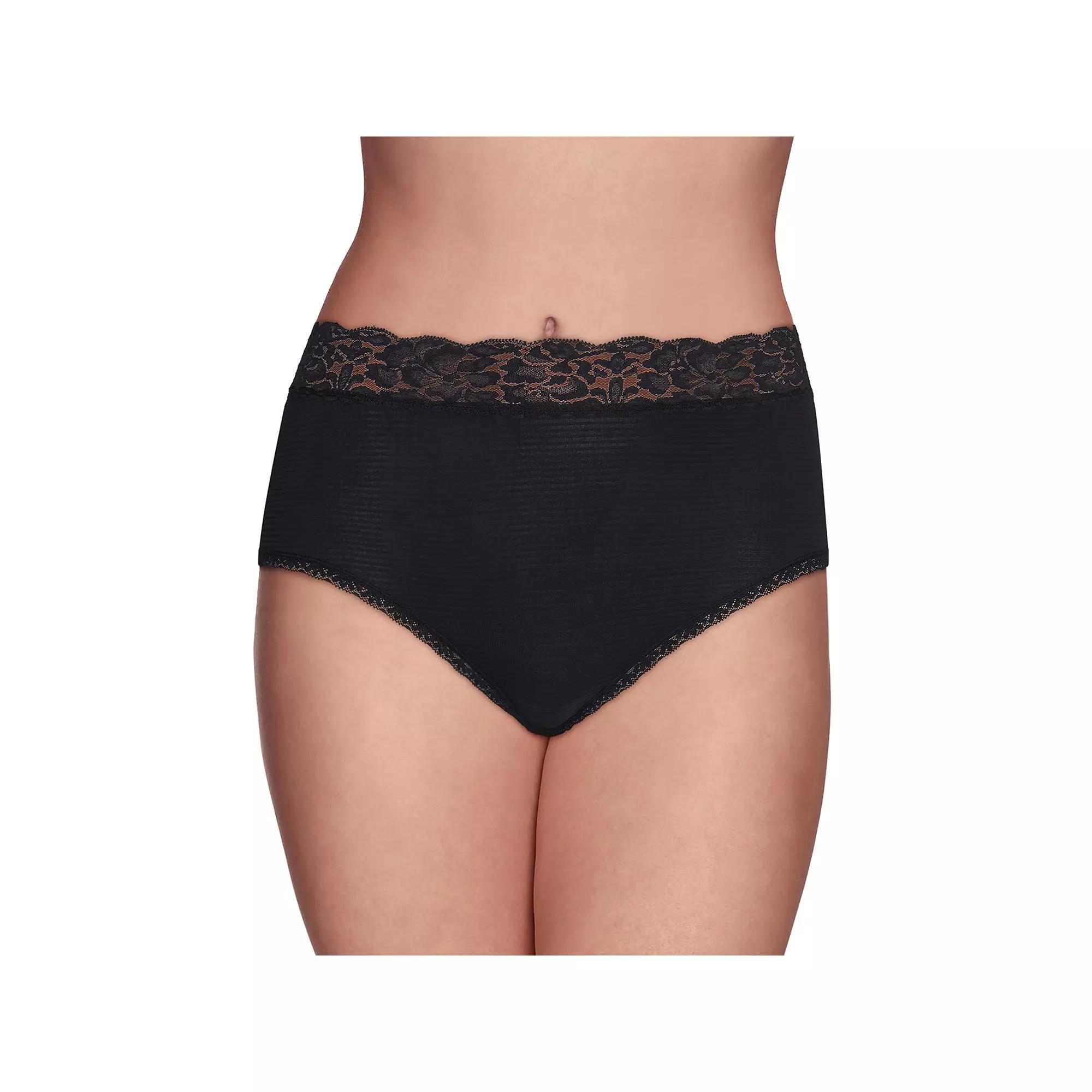 Womens Vanity Fair Lingerie Flattering Lace Brief 13281 Black Black Product Image