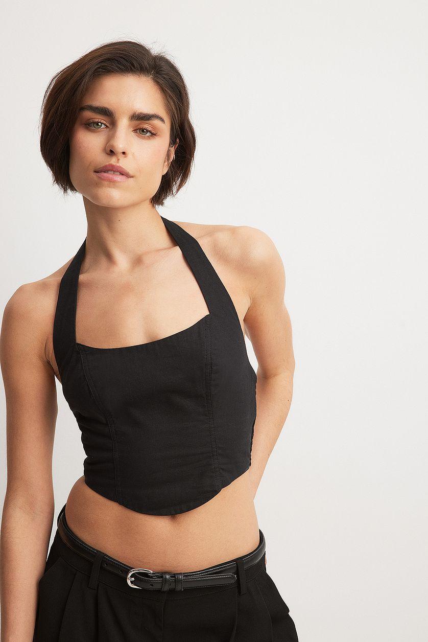 Halterneck Linen Top Product Image