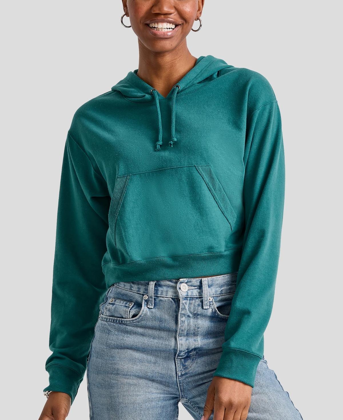 Womens Hanes Cropped Fleece Hoodie Product Image