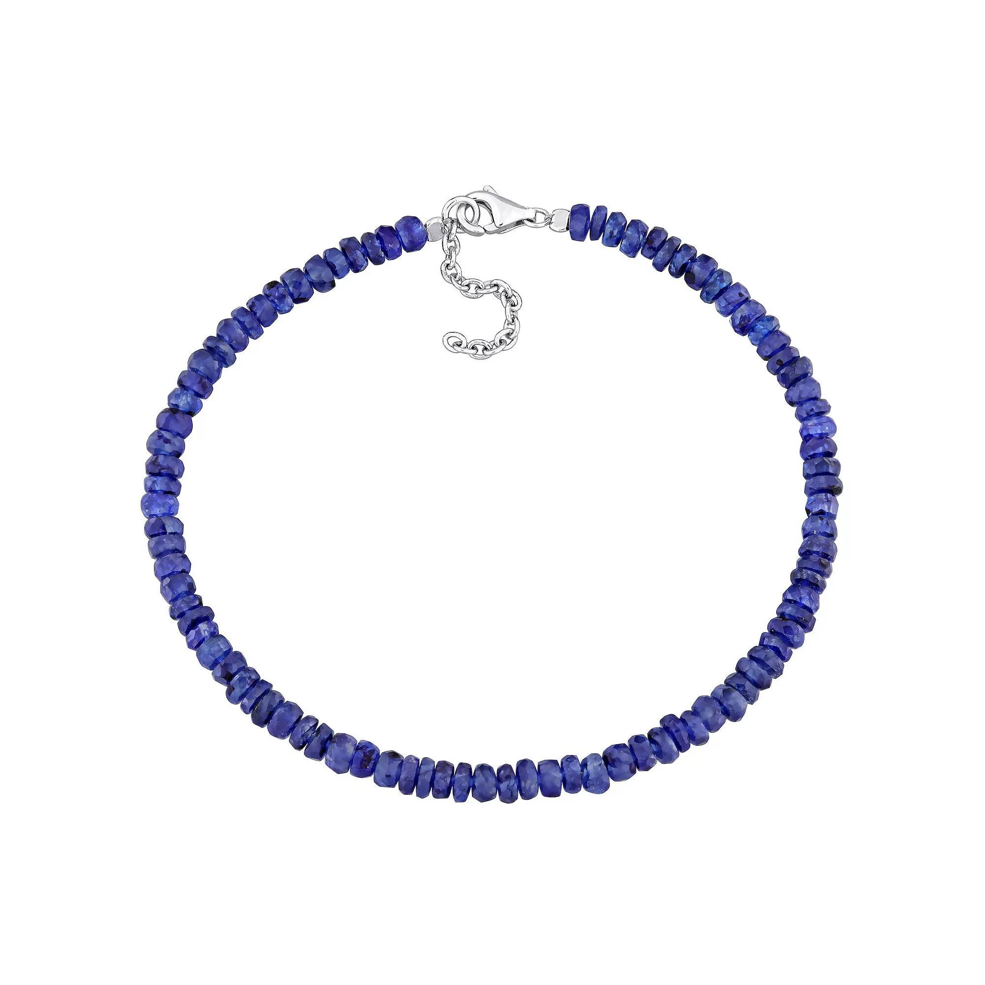 Stella Grace Sterling Silver Fancy Blue Sapphire Beaded Bracelet, Women's, Size: 8.25" Product Image