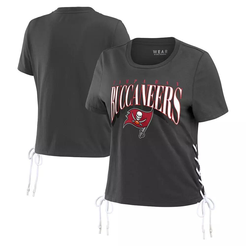 Women's WEAR by Erin Andrews Royal New York Mets Side Lace-Up Cropped T-Shirt, Size: XL, Blue Product Image
