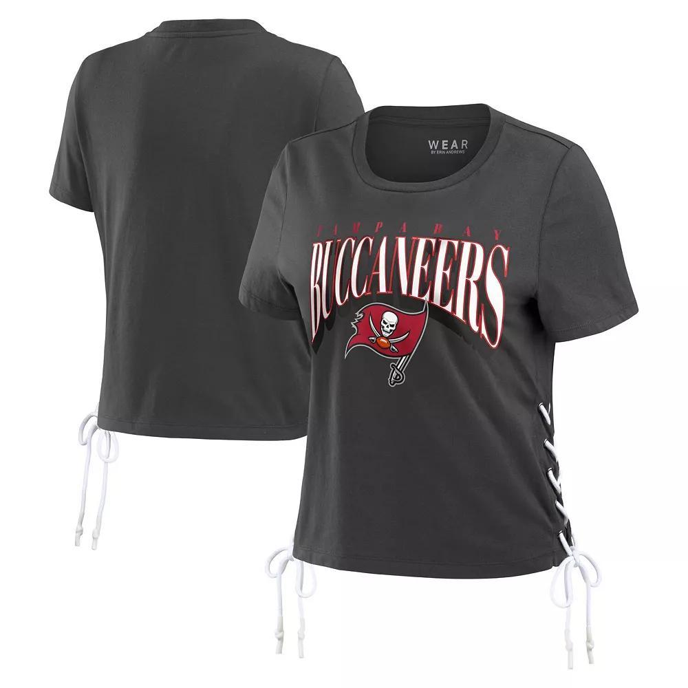 Women's WEAR by Erin Andrews Royal New York Mets Side Lace-Up Cropped T-Shirt, Size: XL, Blue Product Image