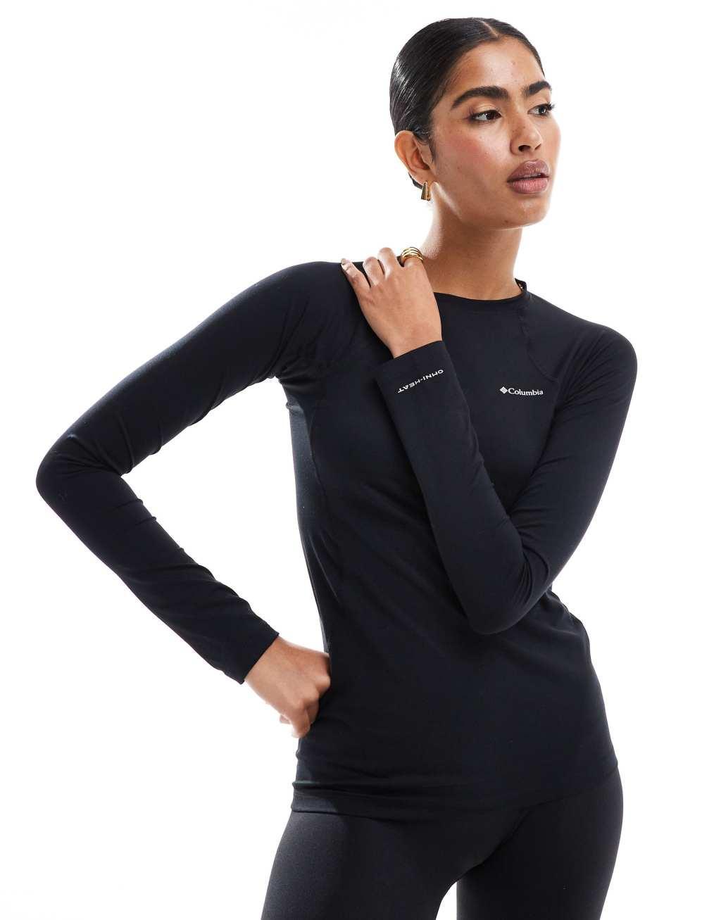 Columbia midweight stretch long sleeve ski top in black  Product Image