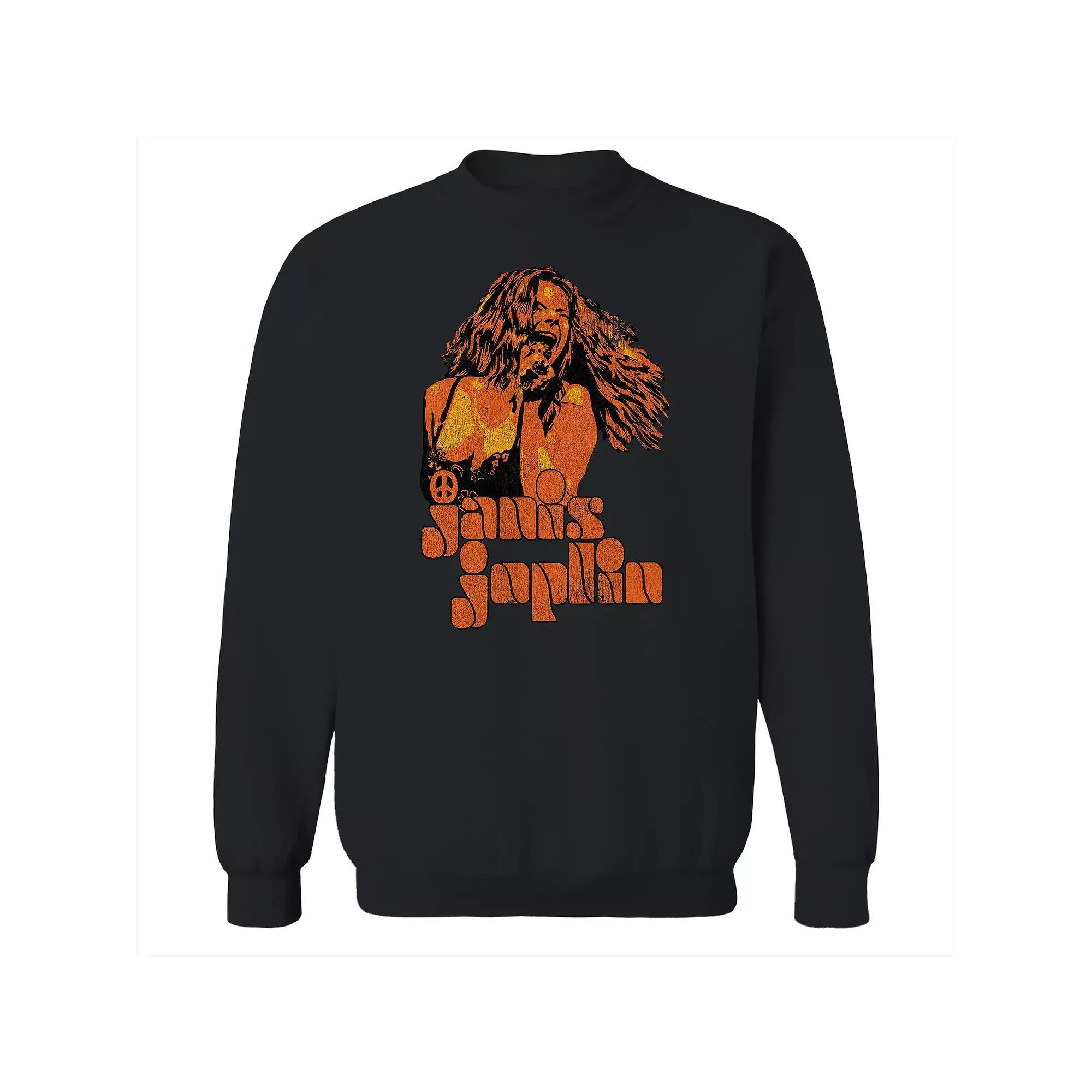 Men's Janis Sings Graphic Fleece Sweatshirt, Size: Medium, Black Product Image