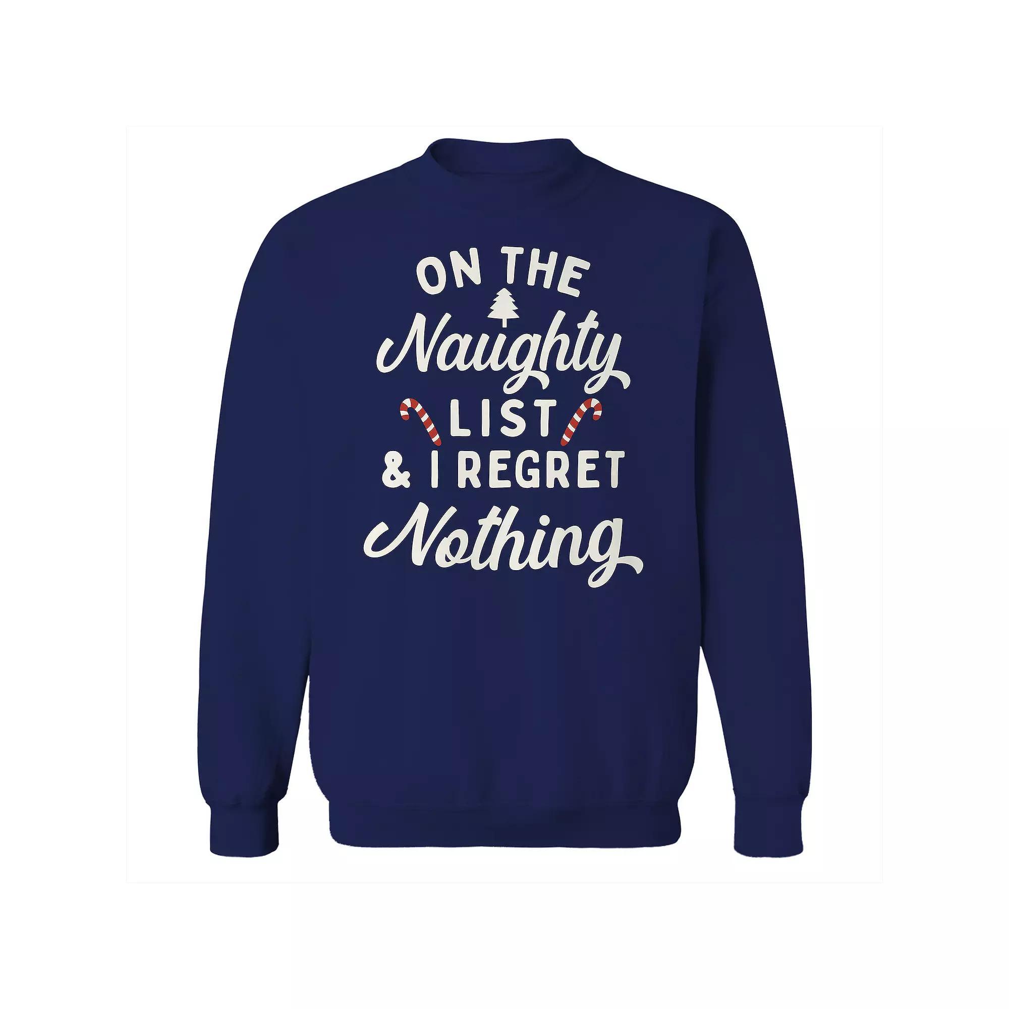 Men's On the Naughty List Fleece Sweatshirt, Women's, Size: XL, Blue Product Image
