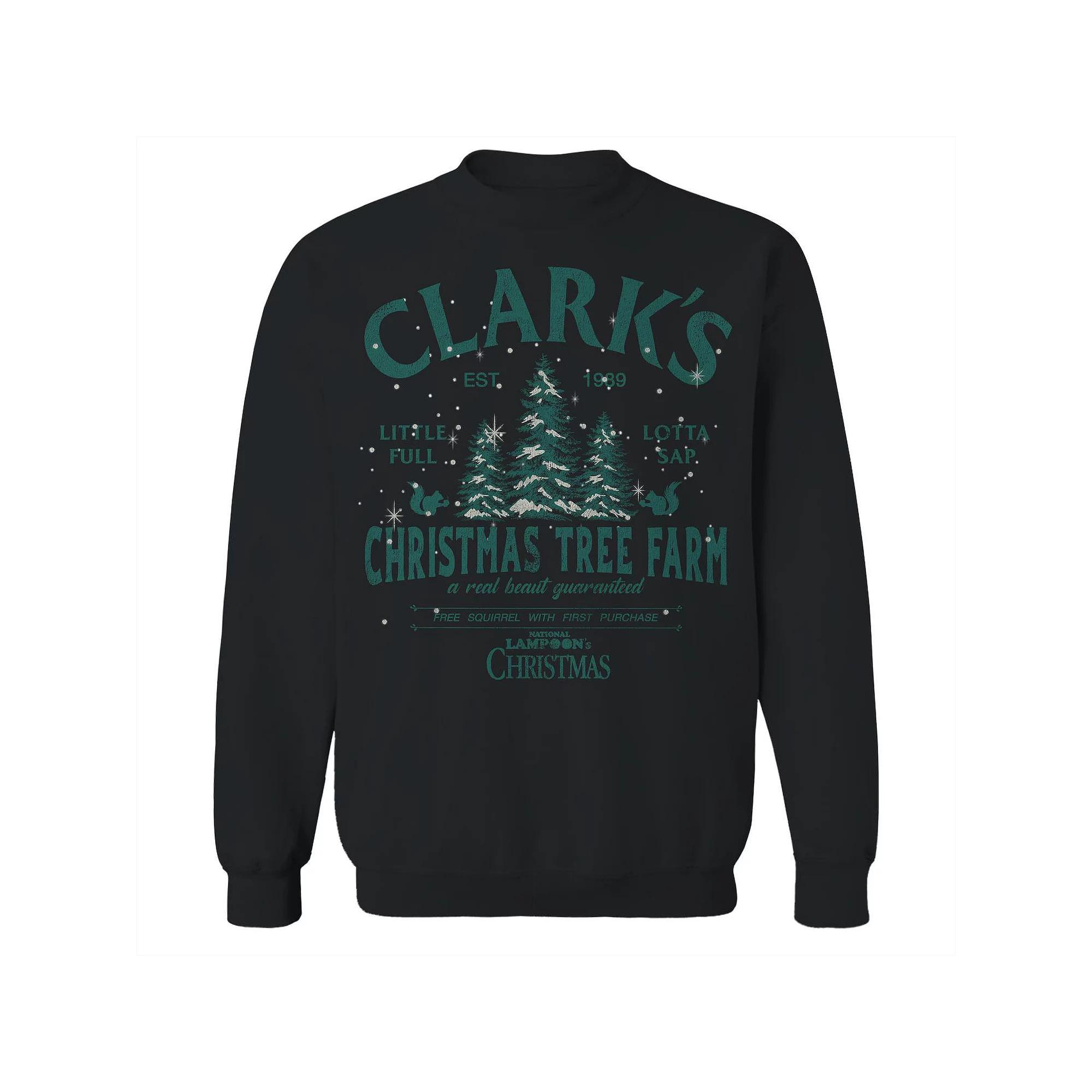 Men's Clarks Christmas Tree National Lampoon's Christmas Vacation Graphic Fleece Crew Sweatshirt, Size: XL, Black Product Image