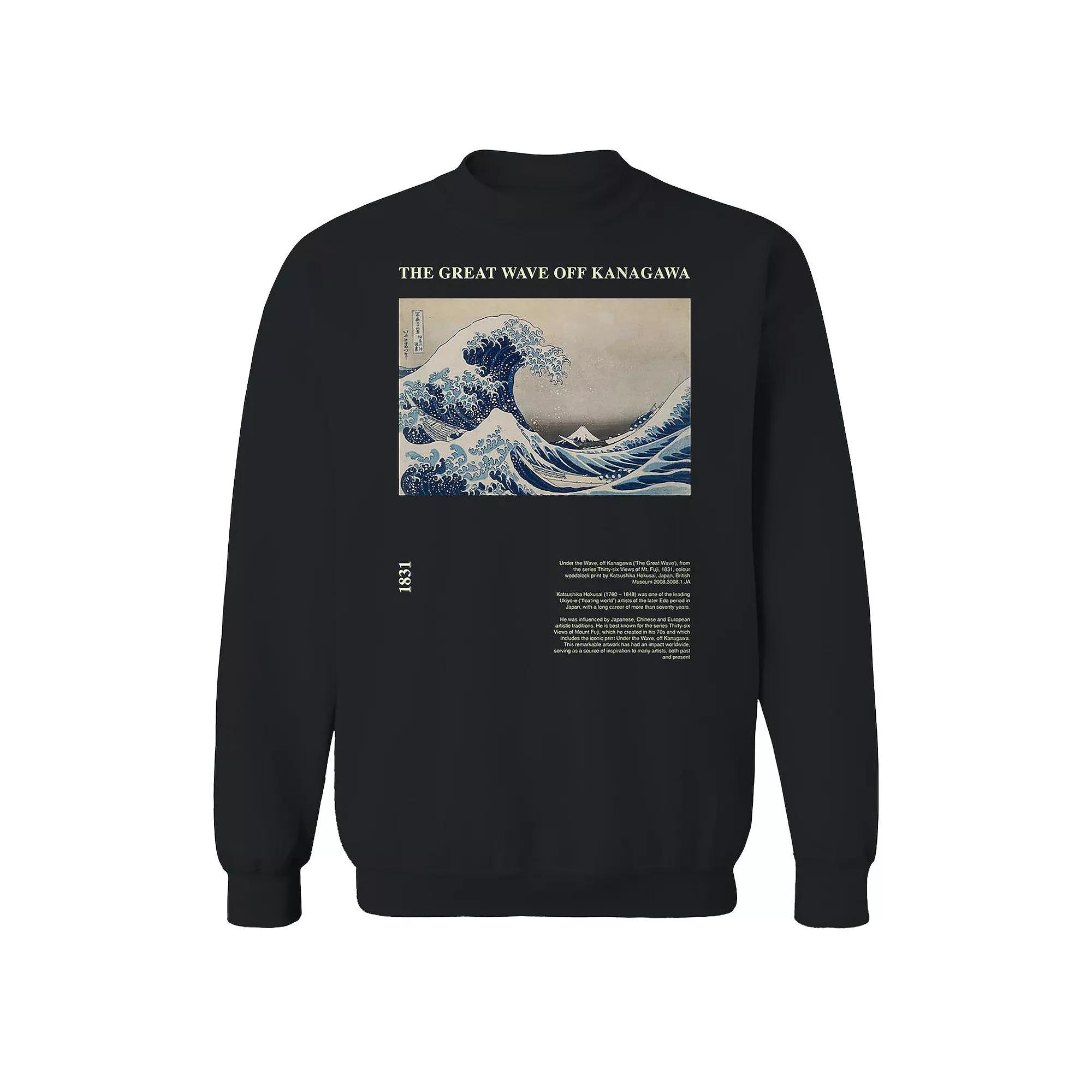 Men's APOH - Hokusai 1831 Graphic Sweatshirt, Size: Small, Black Product Image
