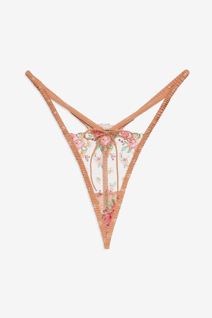 Glimmer Rosebud Thong Panty — Orange Product Image