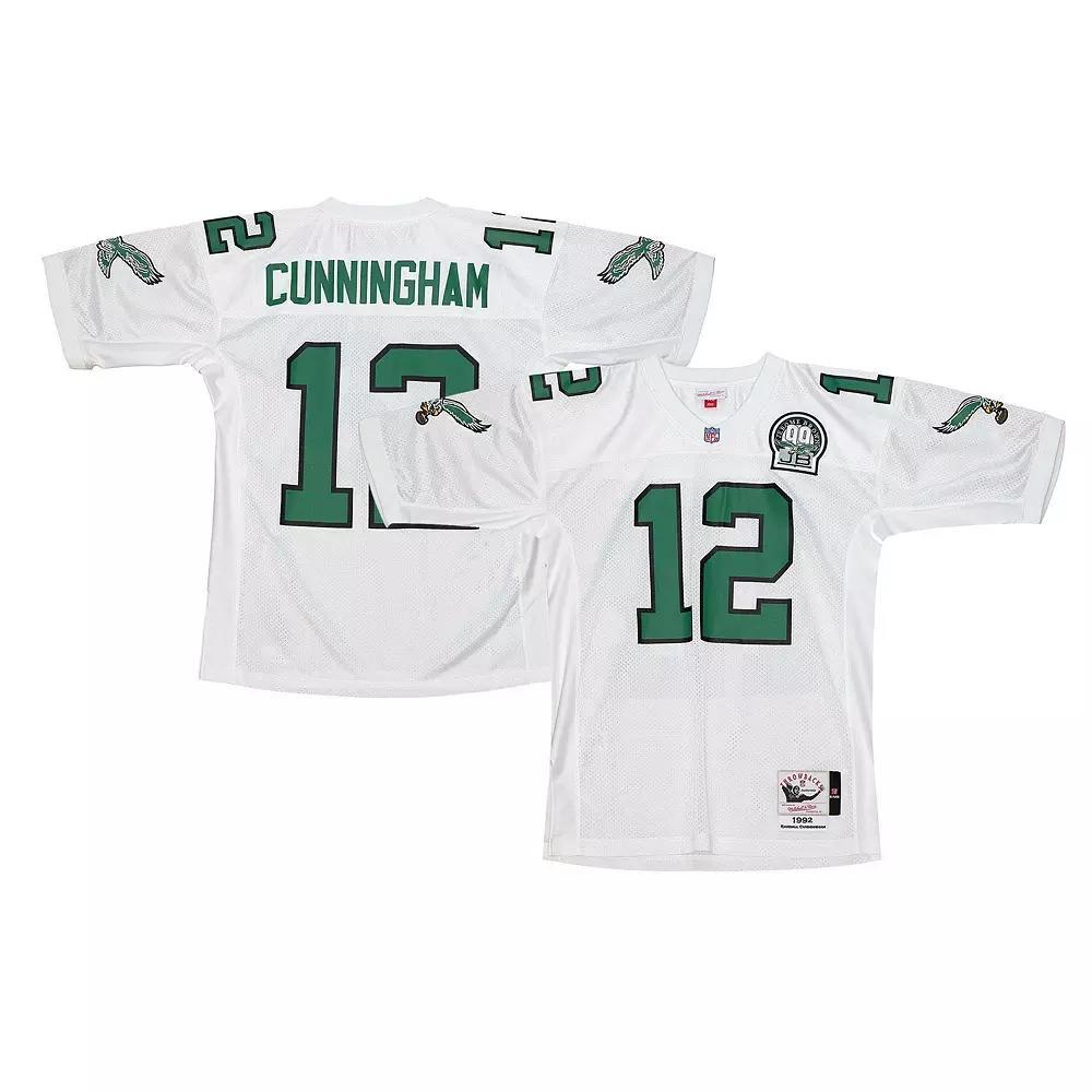 Men's Mitchell & Ness Randall Cunningham White Philadelphia Eagles 1992 Authentic Jersey, Size: 60 Product Image