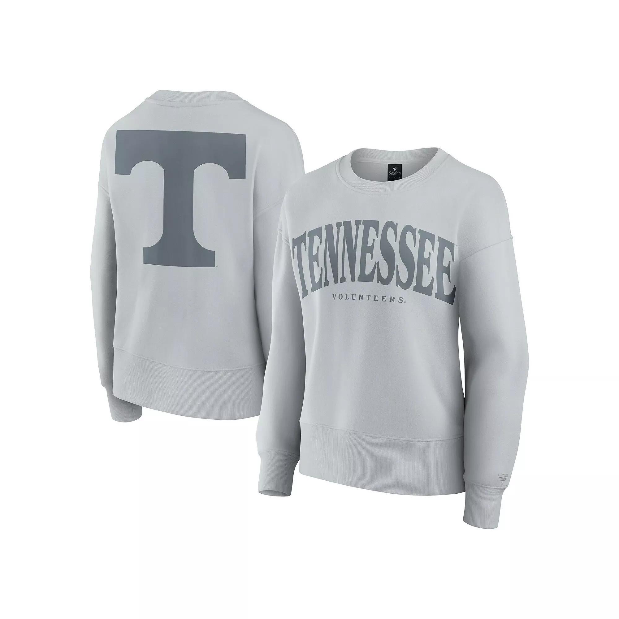 Women's Fanatics Gray Tennessee Volunteers Supersoft Flow Fleece Pullover Sweatshirt, Size: Large, Grey Product Image