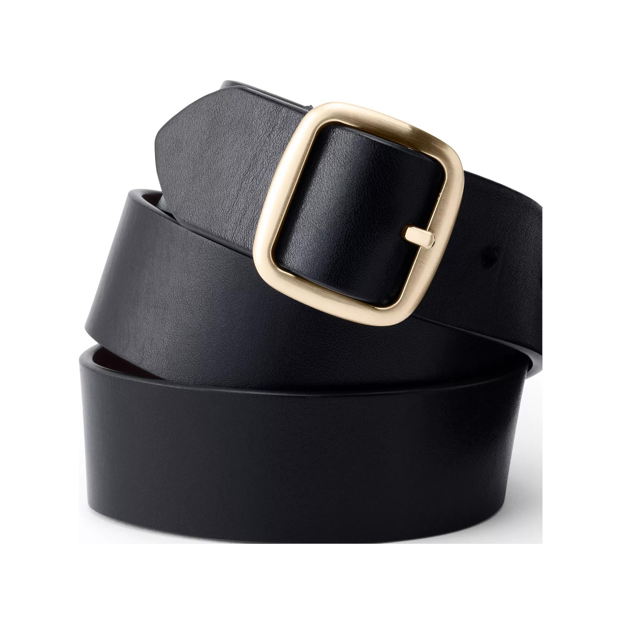 Women's Lands' End Reversible Belt, Size: Large, Black Dark Brown Product Image