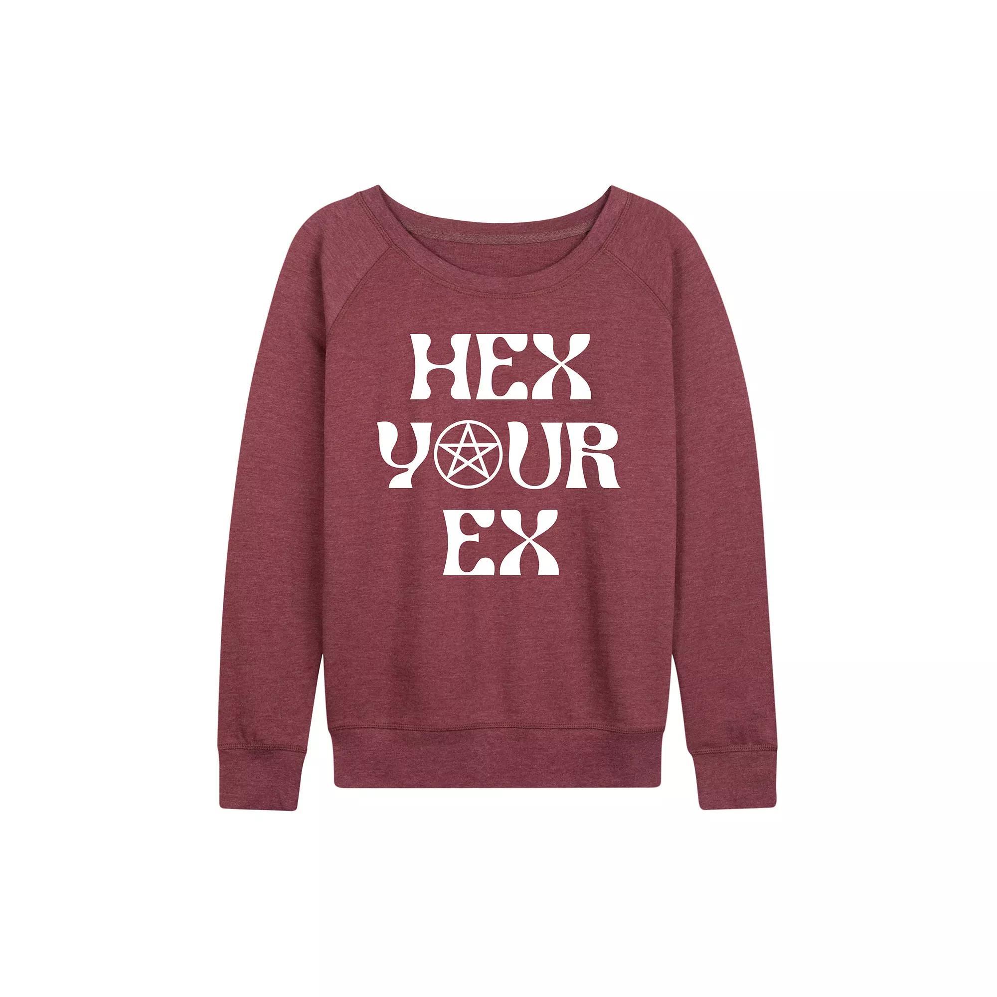 Womens Hex Your Ex French Terry Long Sleeve Tee Grey Blue Product Image