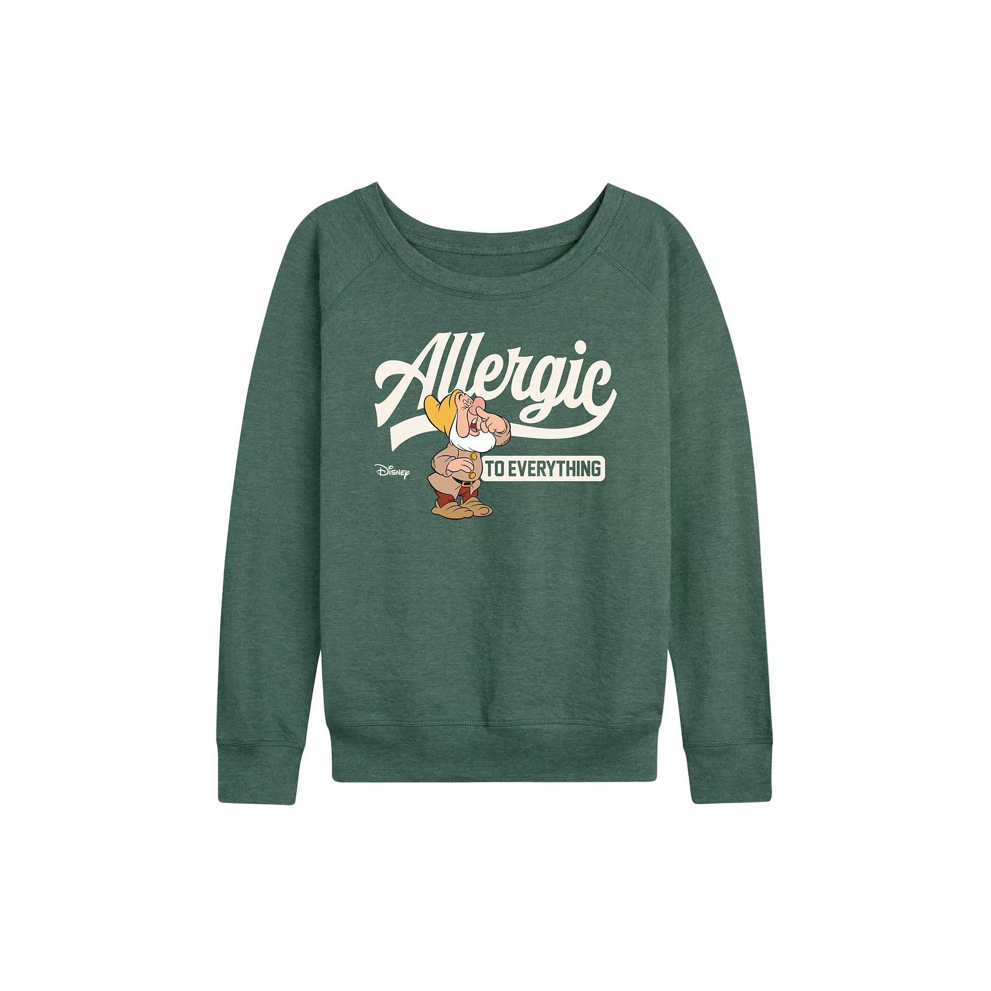 Disneys Snow White and the Seven Dwarfs Sneezy Womens French Terry Long Sleeve Tee, Girls Product Image