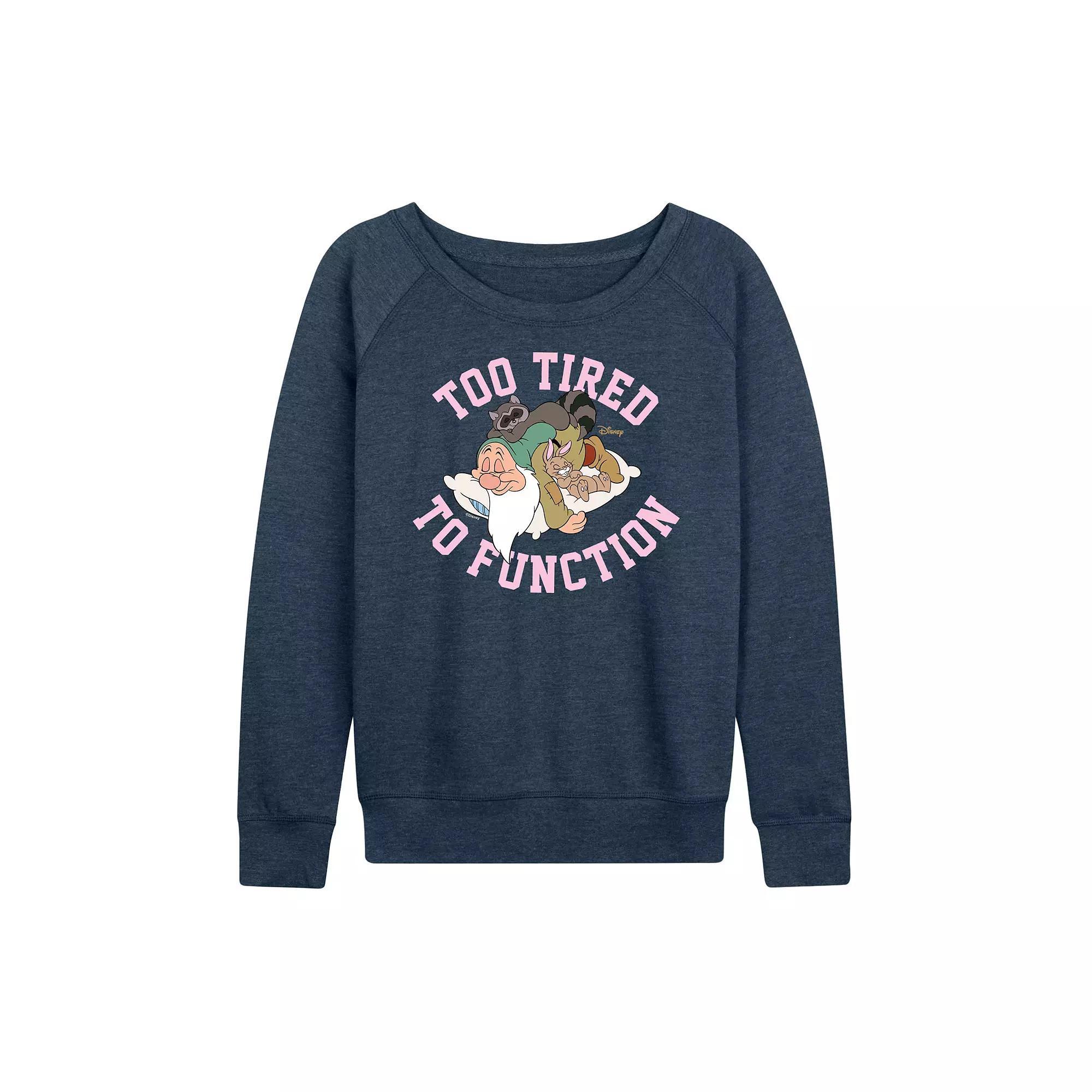 Disneys Snow White and the Seven Dwarfs Sleepy Womens French Terry Long Sleeve Tee, Girls Product Image