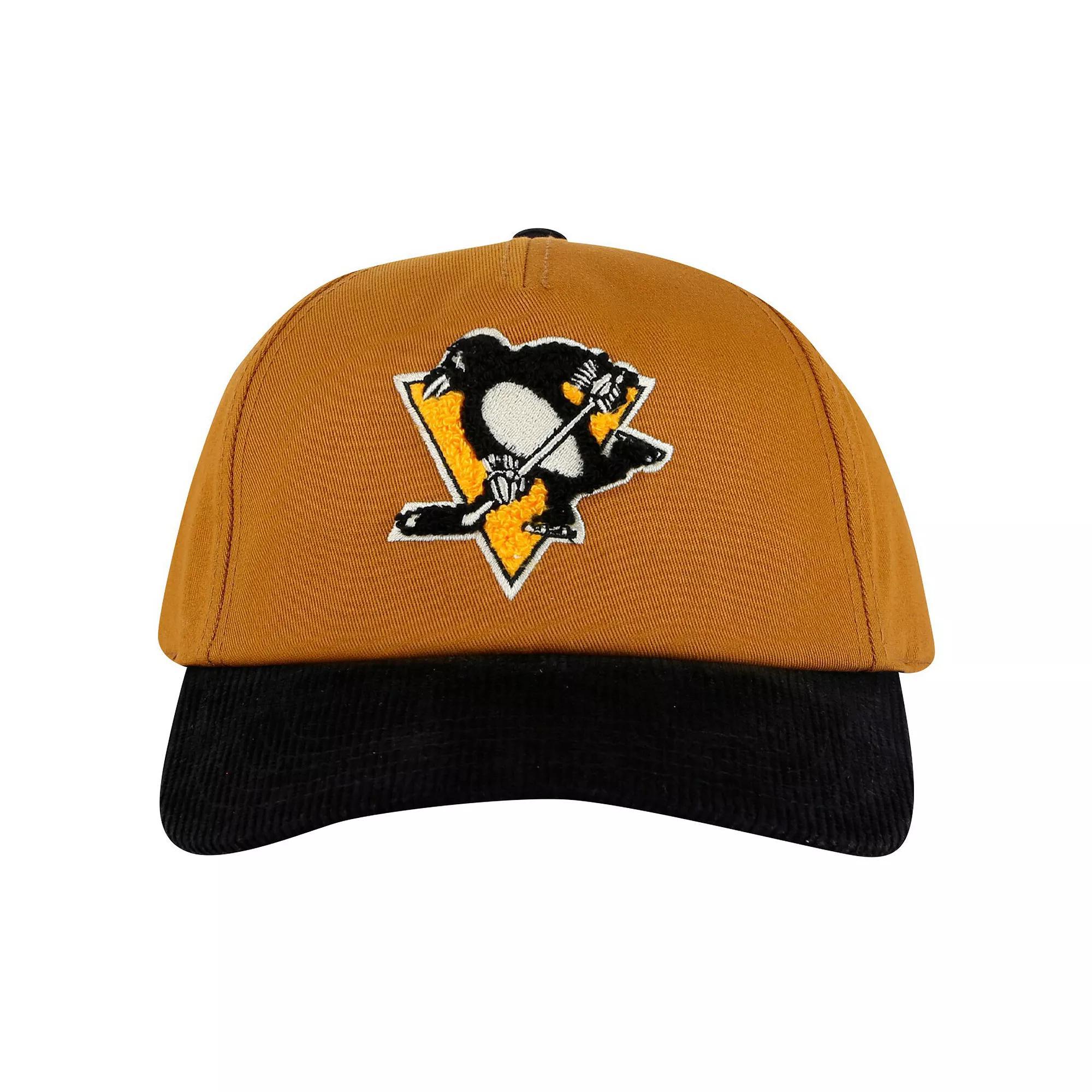 Mens American Needle Tan/Black Pittsburgh Penguins Burnett Adjustable Hat Product Image
