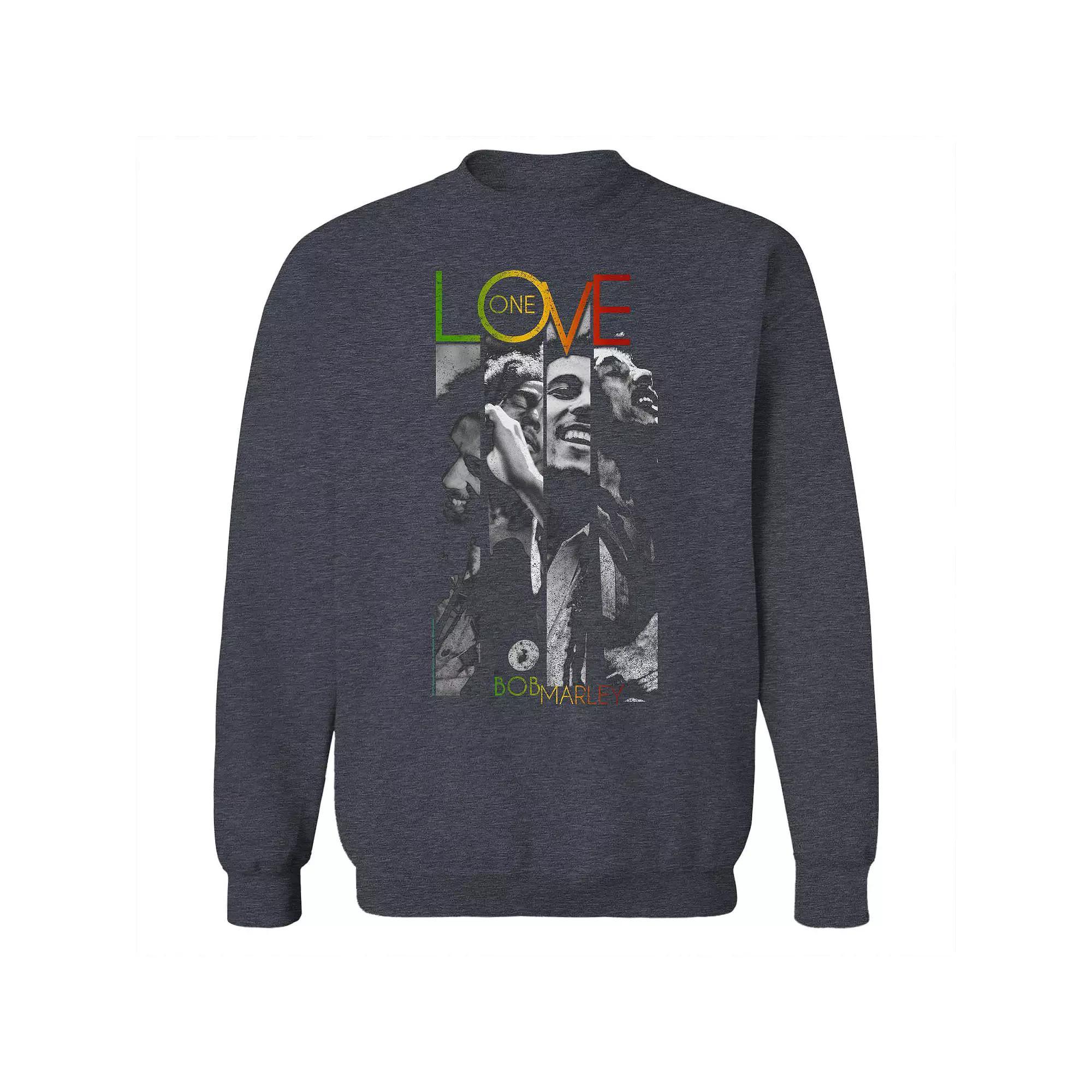 Juniors One Love Stripes Graphic Fleece Sweatshirt, Womens Dark Grey Product Image