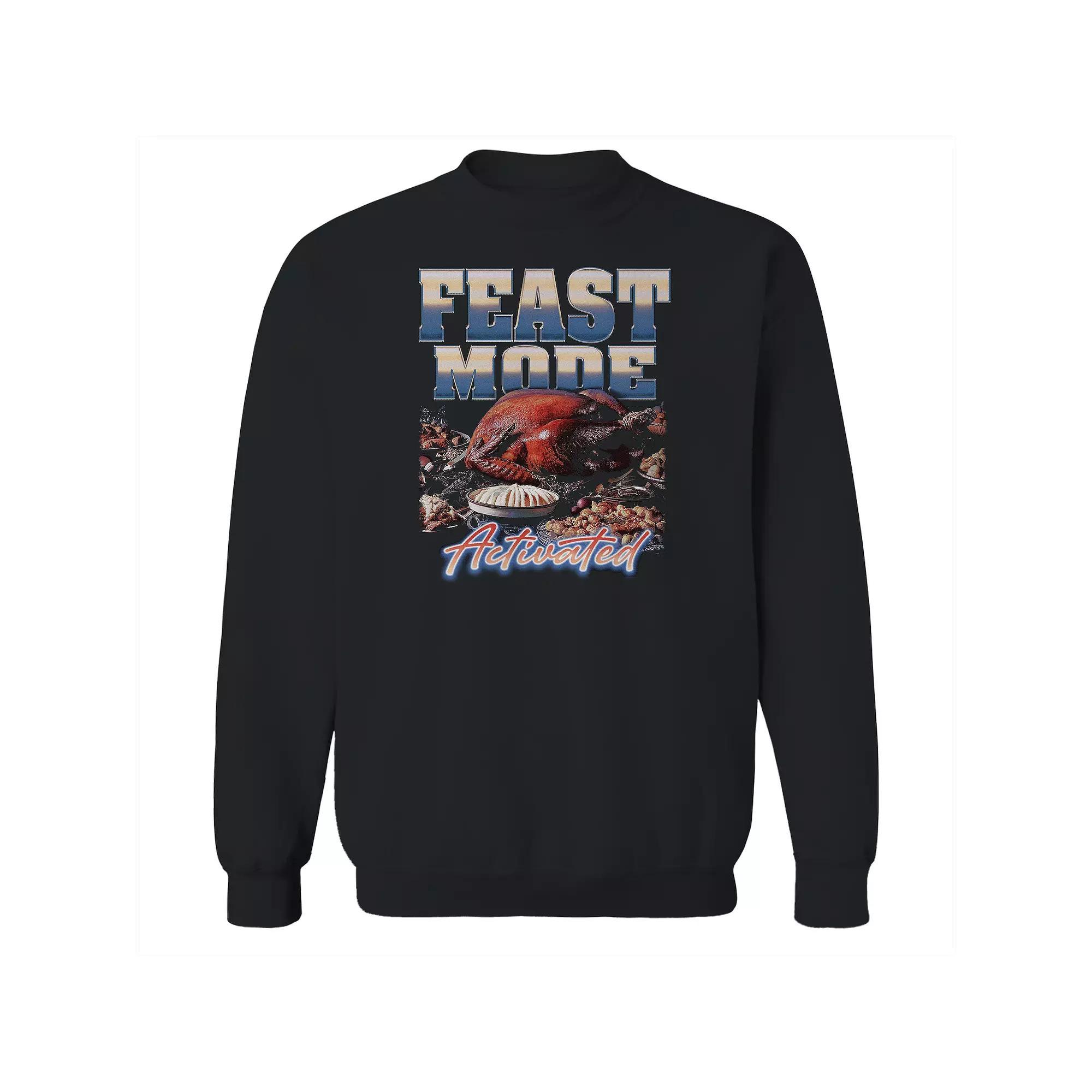 Men's COLAB89 Feast Mode Activated Thanksgiving Graphic Sweatshirt, Size: XL, Black Product Image