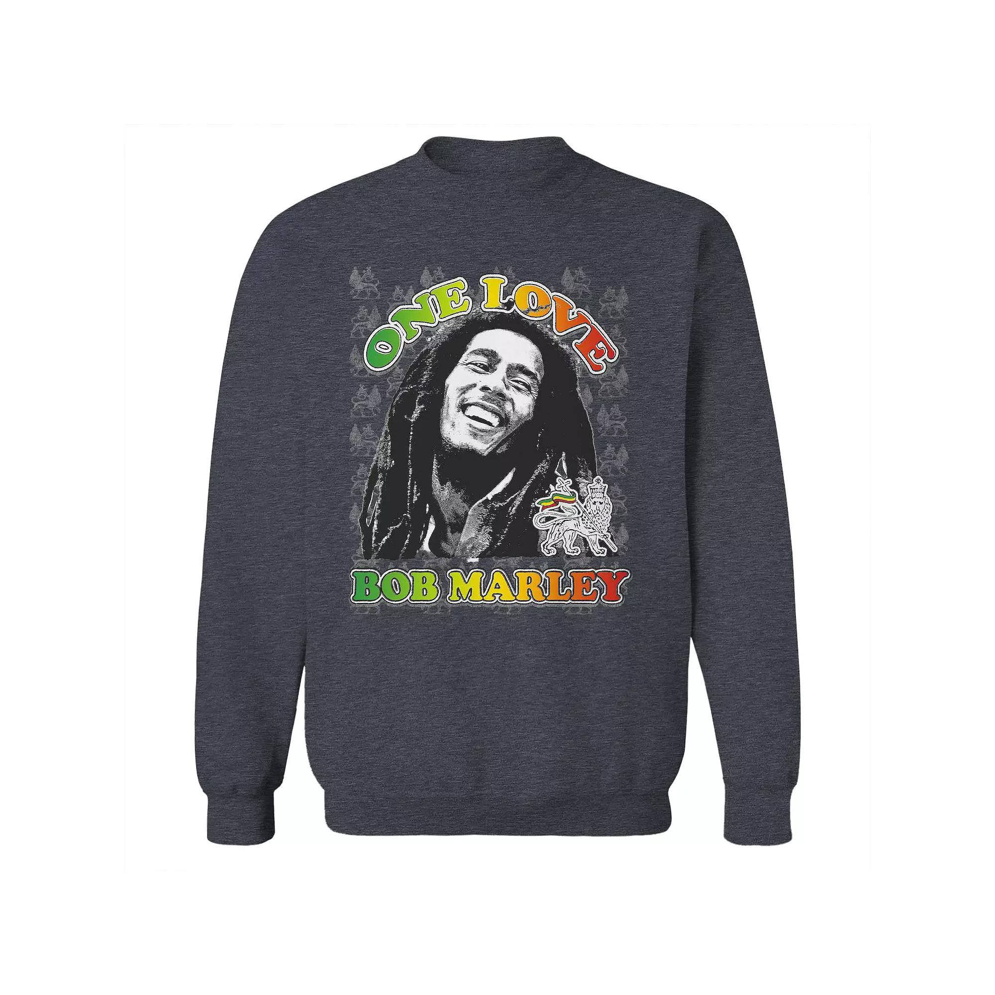 Junior's Bob Marley One Love Texture Graphic Fleece Sweatshirt, Women's, Size: Small, Dark Grey Product Image