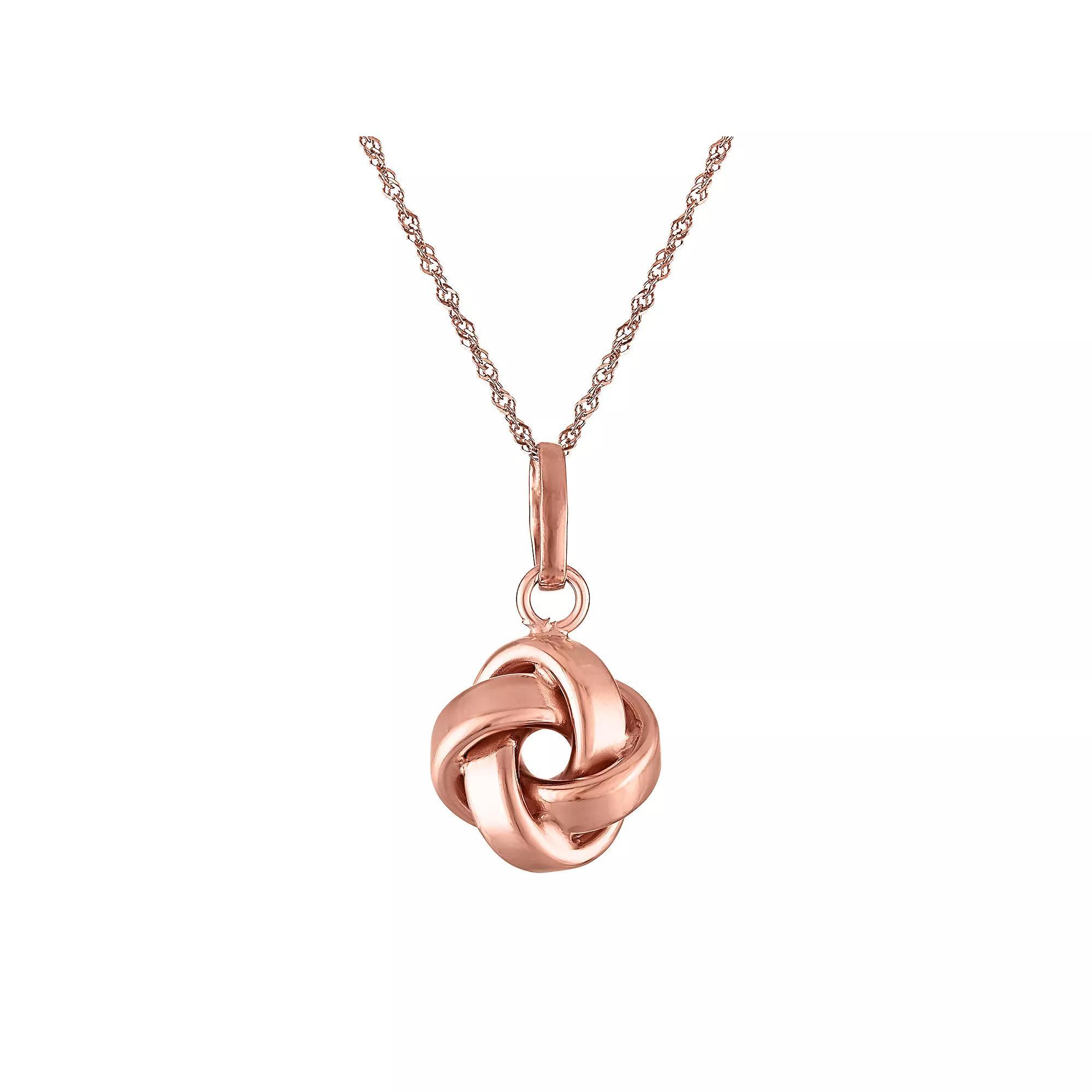 Giorgio di Vicenza 14k White Gold Love Knot Pendant Necklace, Womens 14k Gold Product Image