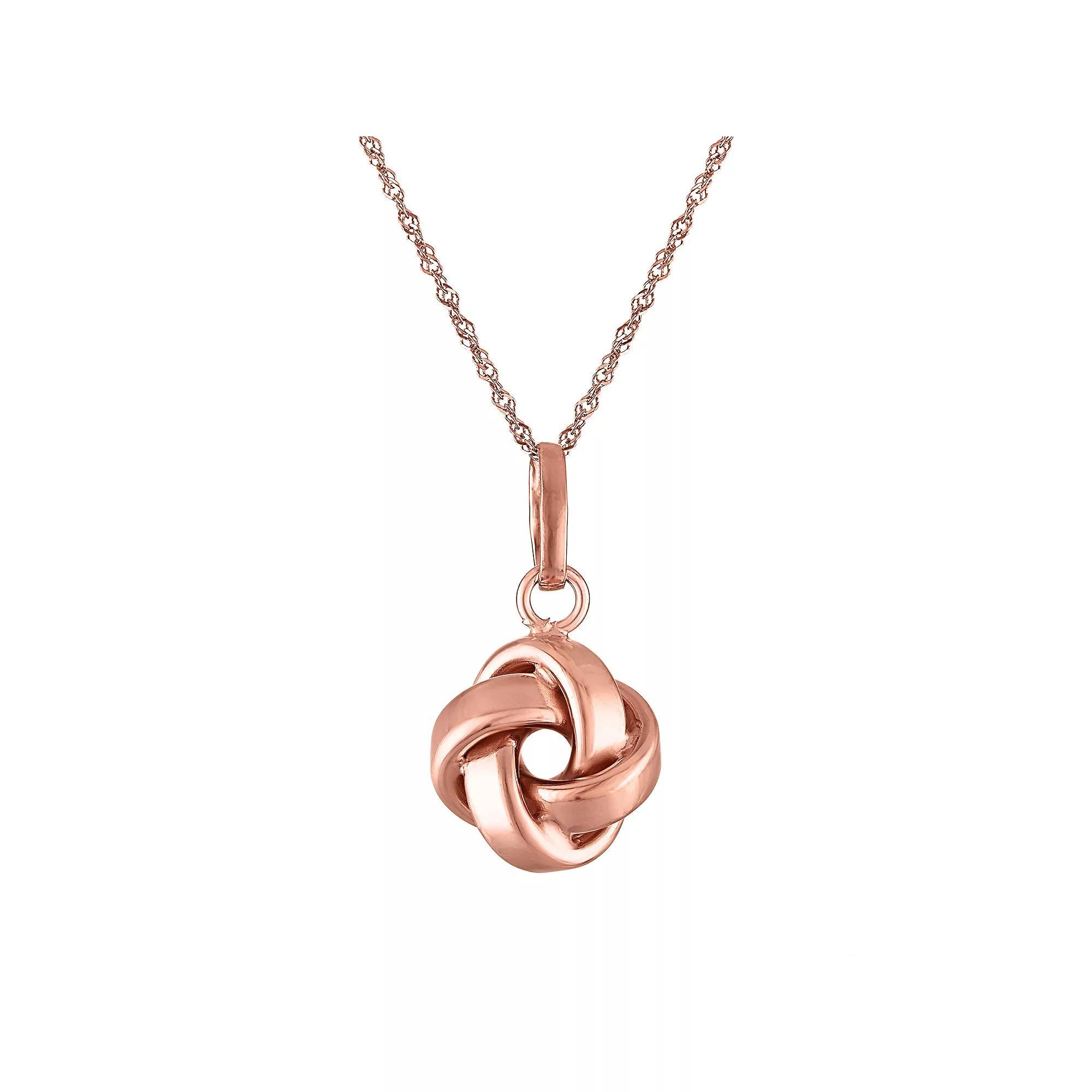 Giorgio di Vicenza 14k White Gold Love Knot Pendant Necklace, Womens 14k Gold Product Image