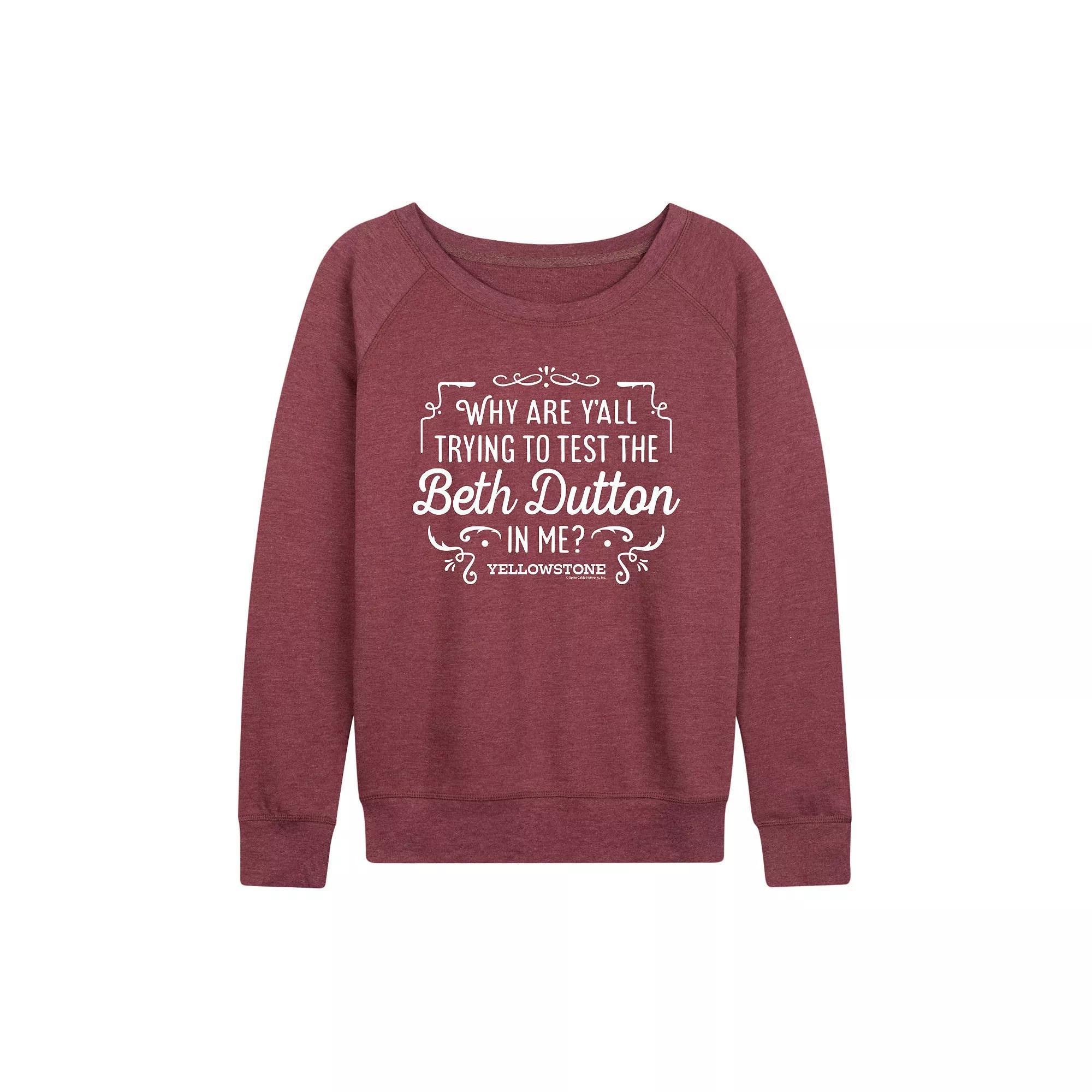 Womens Yellowstone Someone Elses Day French Terry Long Sleeve Tee, Girls Grey Indigo Product Image