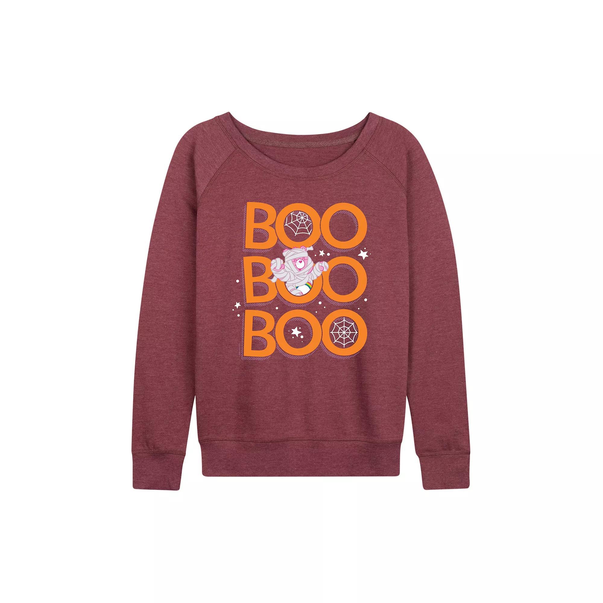Womens Care Bears Boo Mummy Halloween French Terry Long Sleeve Tee Grey Blue Product Image