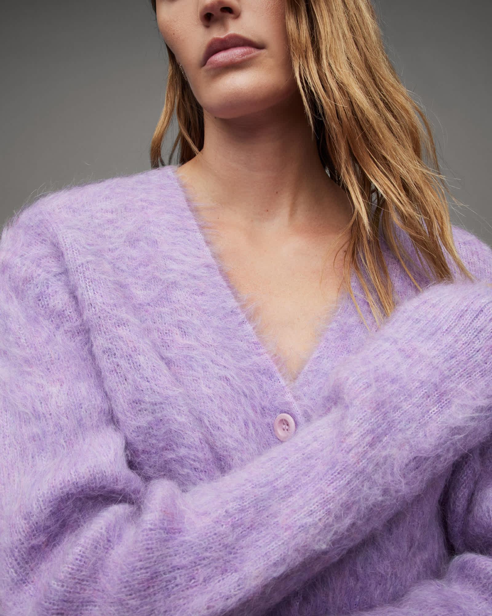 Wick Brushed V-Neck Cardigan Product Image