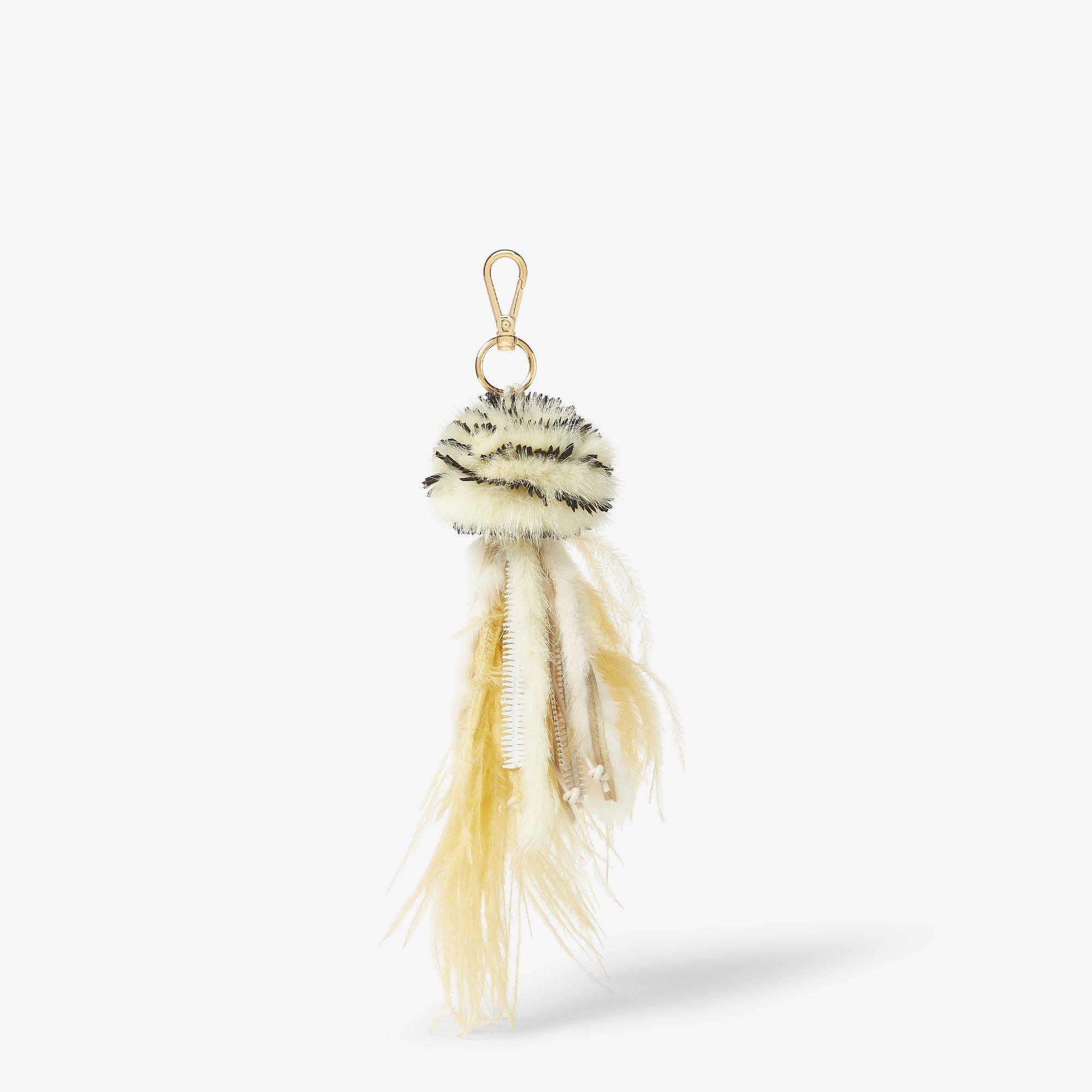 Jellyfish CharmMulticolor leather, feather and mink charm Product Image