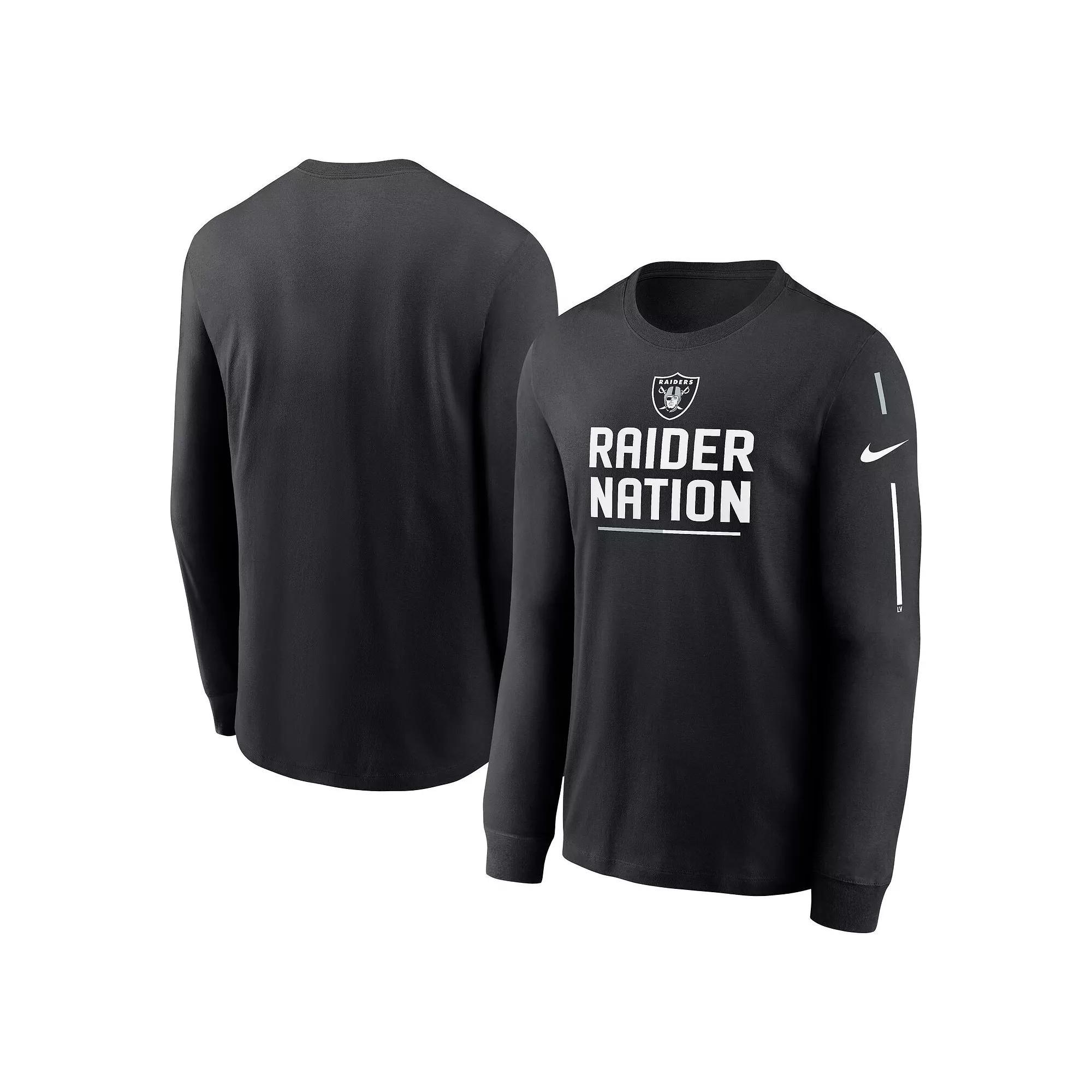 Mens Nike Black Las Vegas Raiders Team Slogan Long Sleeve T-Shirt Product Image